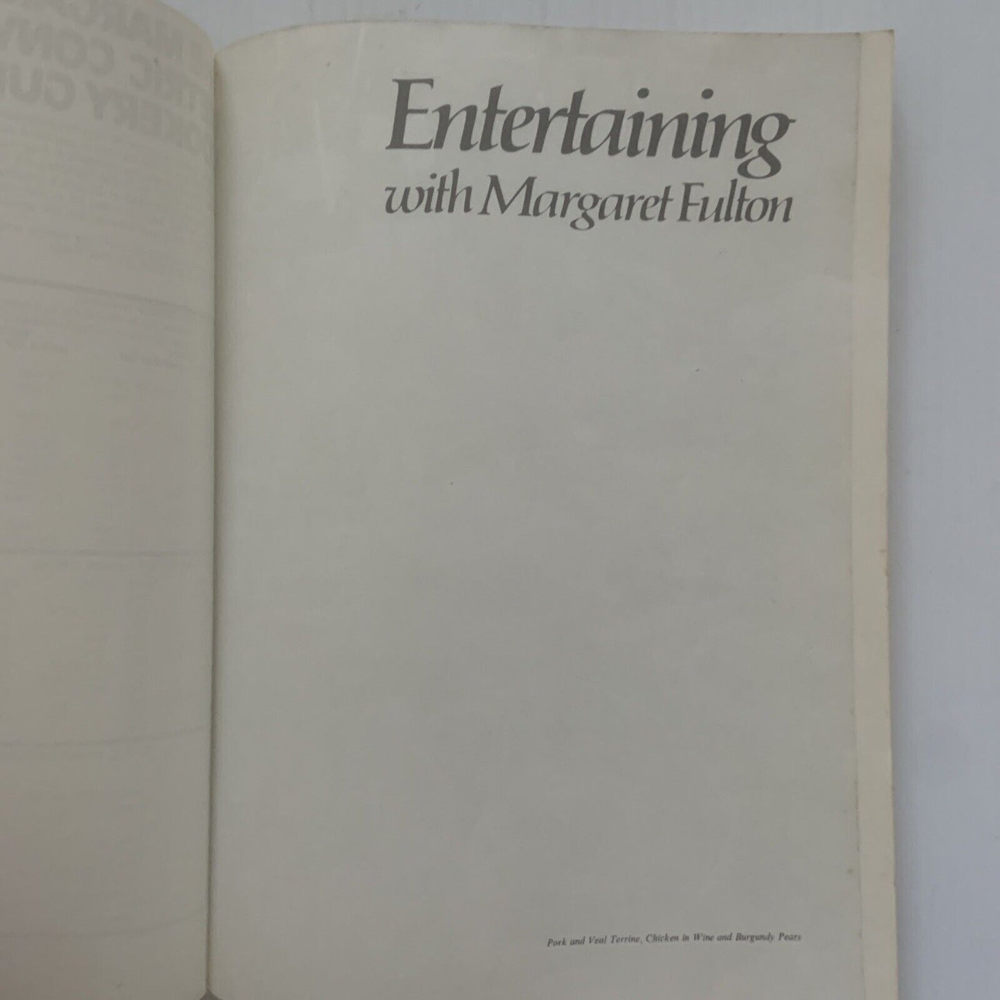 Cookbook ENTERTAINING with MARGARET FULTON Vintage Large PB Recipes 1980 Aussie