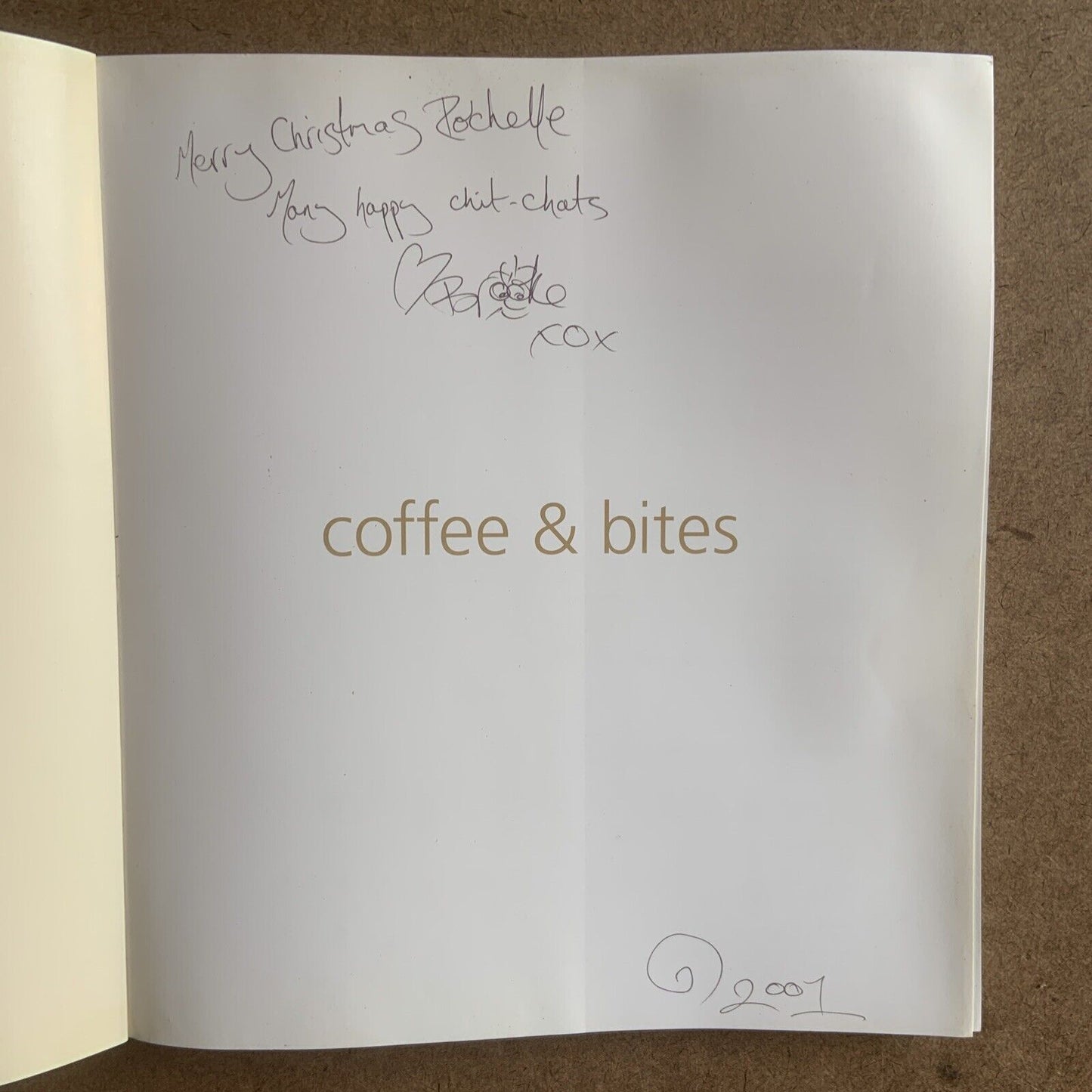 Cookbook COFFEE AND BITES by Susie Theodorou PB 2001 Inscribed Recipes