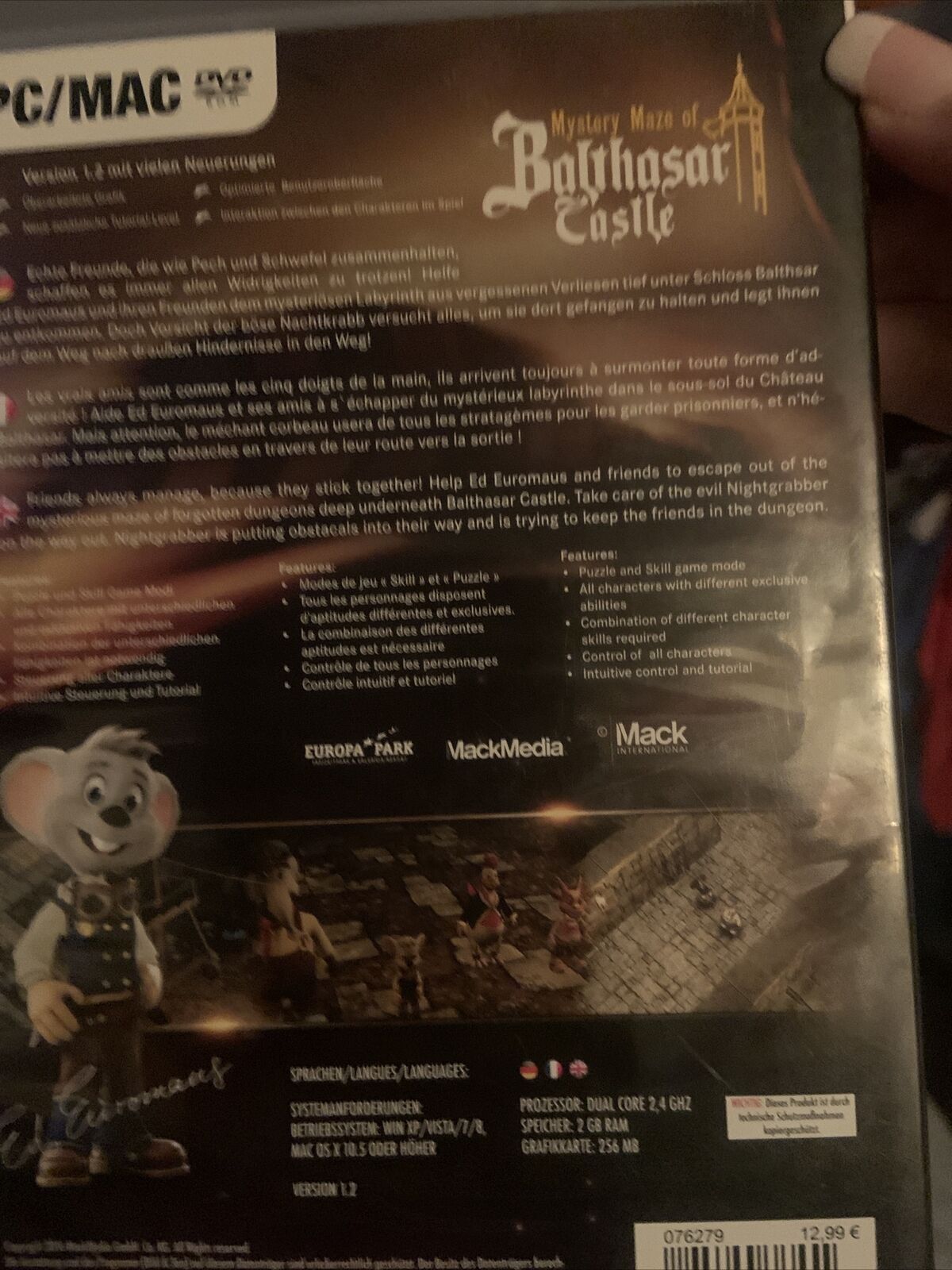 PC Mac Das geheimnisvolle Labyrinth von Schloss Balthasar 2015 DVD Europa Park
