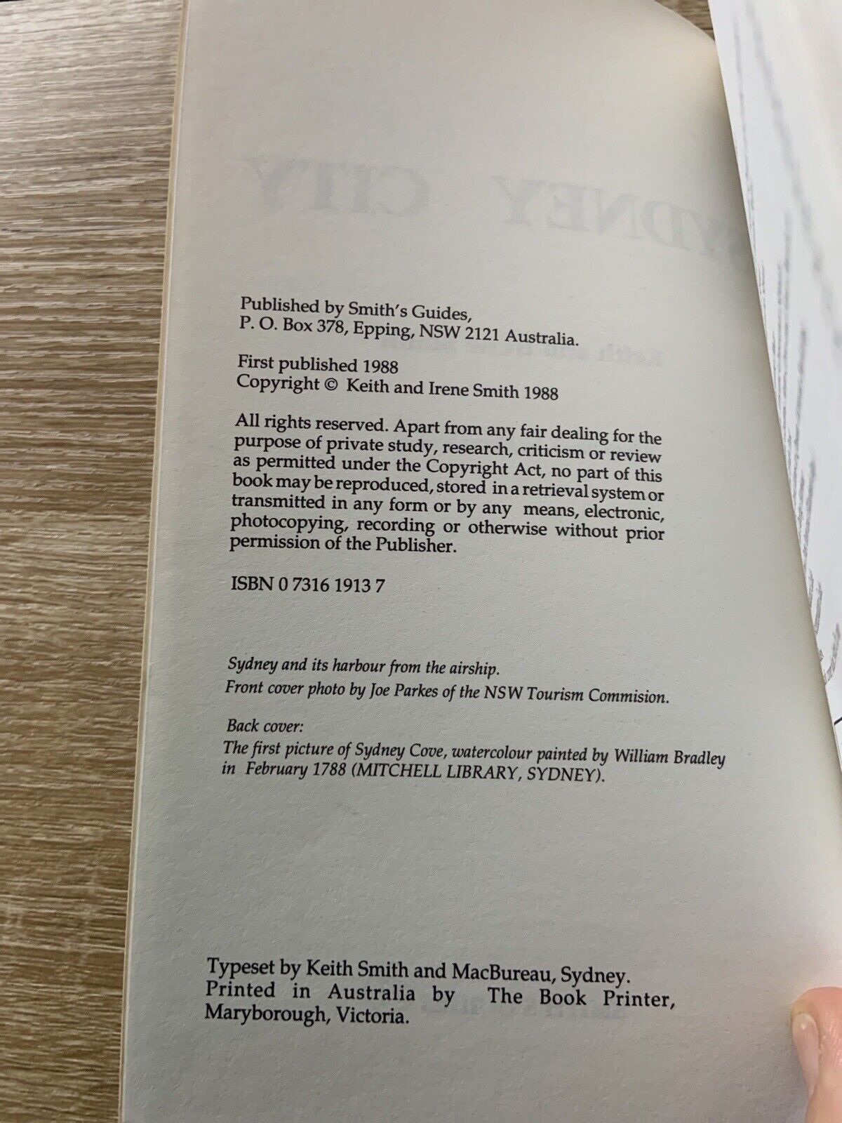 PB Smith's Guide SYDNEY CITY Keith & Irene Smith Elaine Norling 1988 186 page