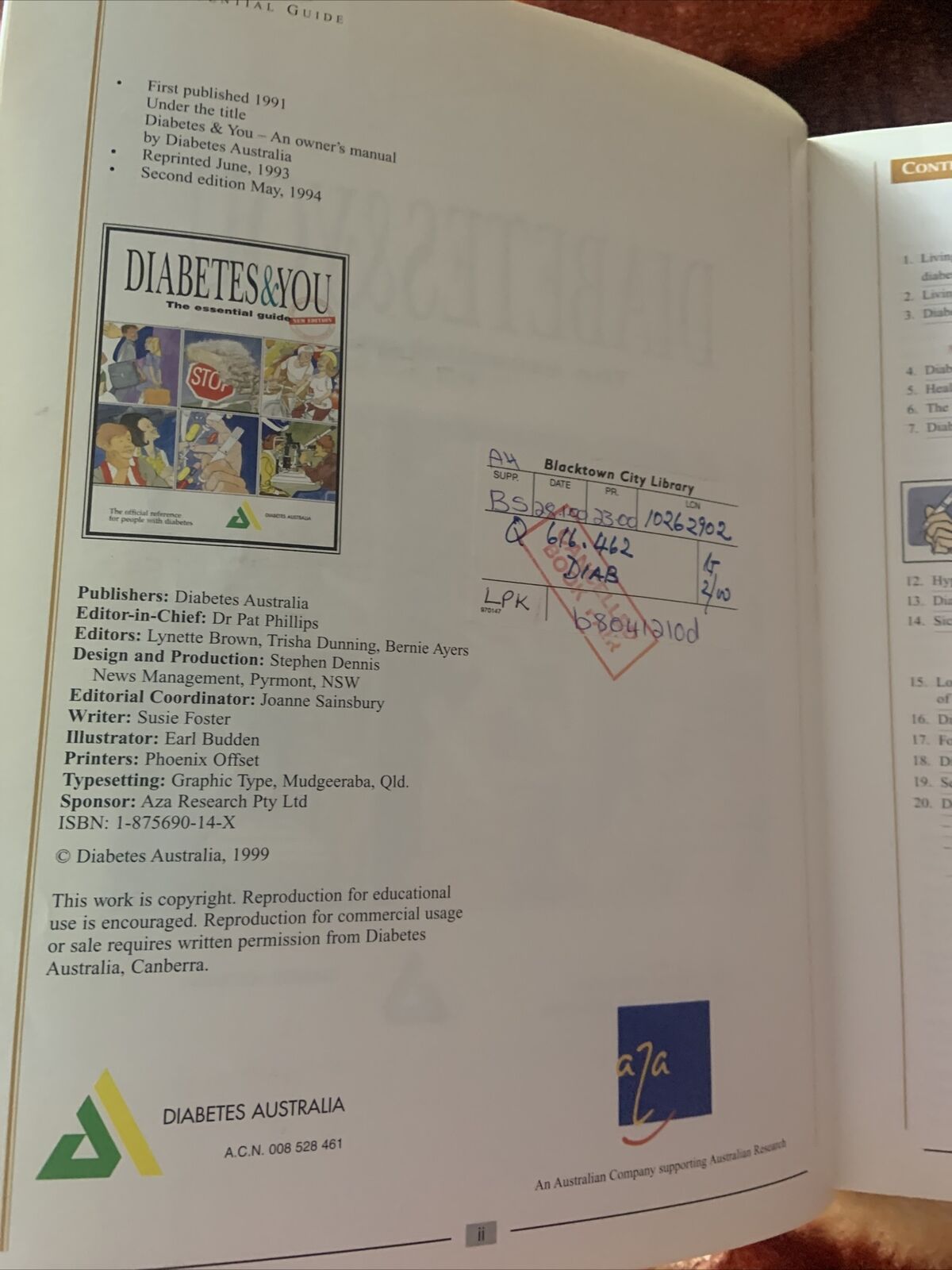 PB Book DIABETES & YOU Essential Guide DIABETES AUSTRALIA LG Official Reference