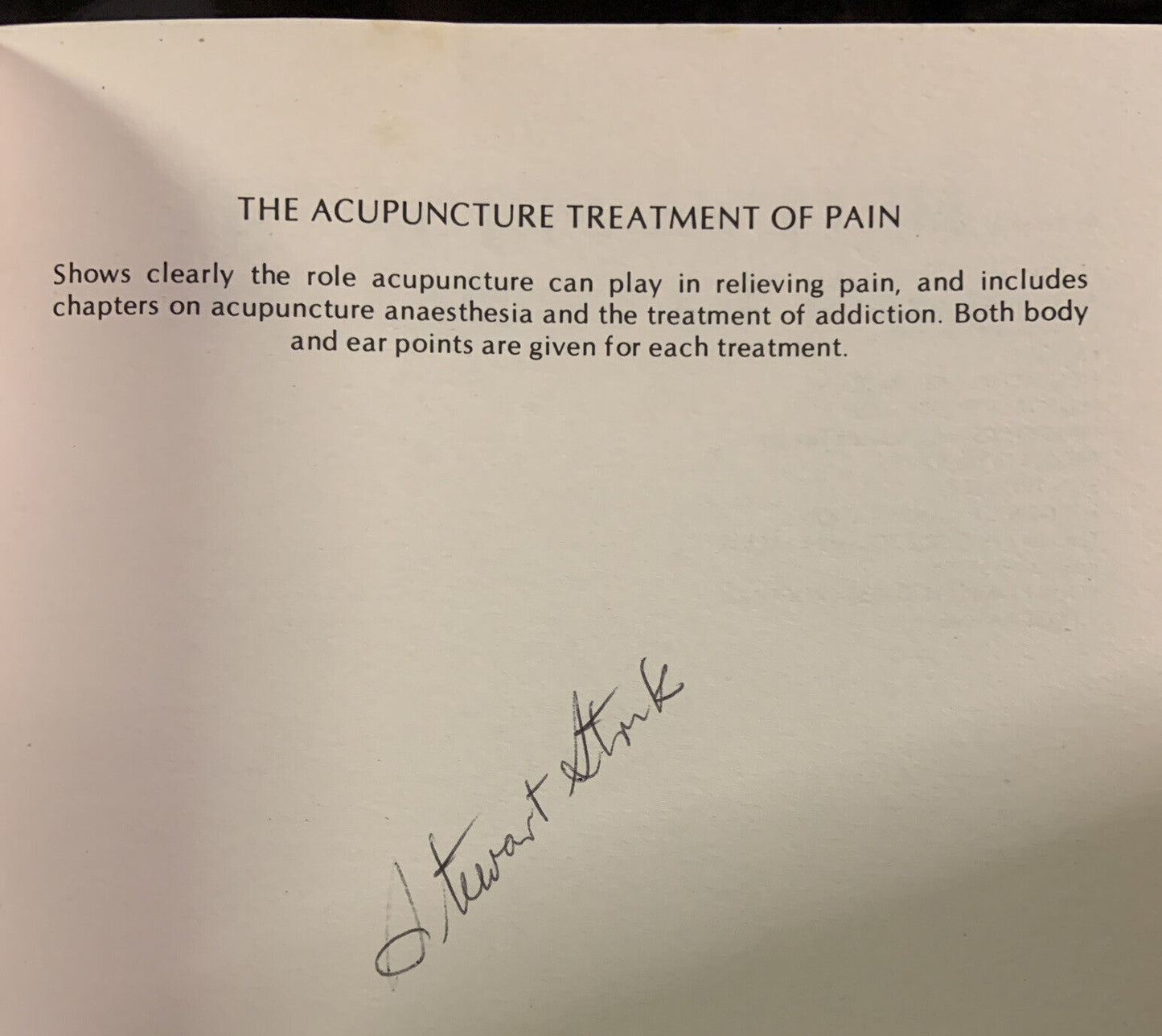 PB Book The Acupuncture Treatment of Pain Leon Chaitow PB Revised Edition 1983