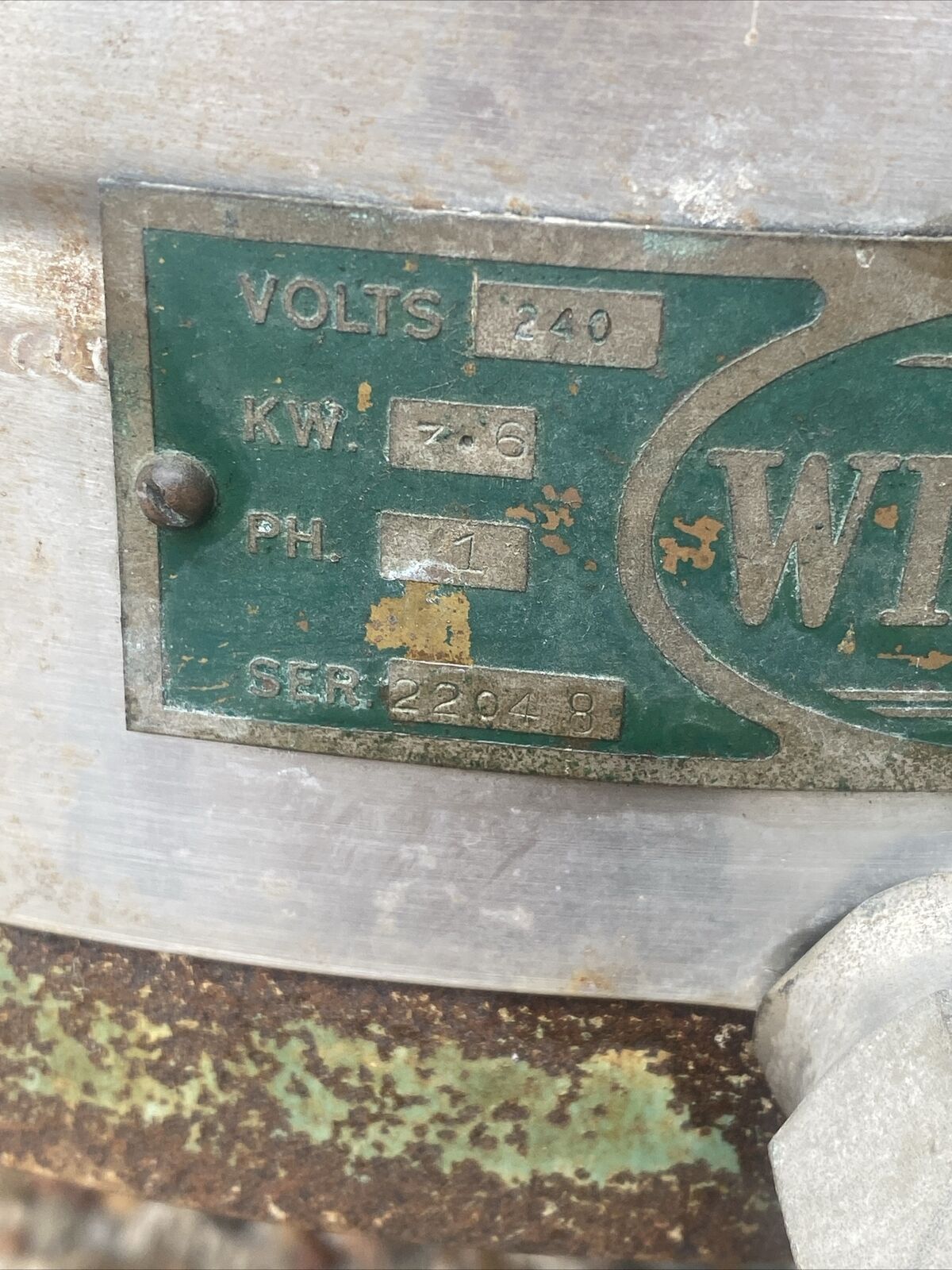 Vtg Electric WILSON 12 Gallon Stainless Steel Washer Boiler Green Stand Works