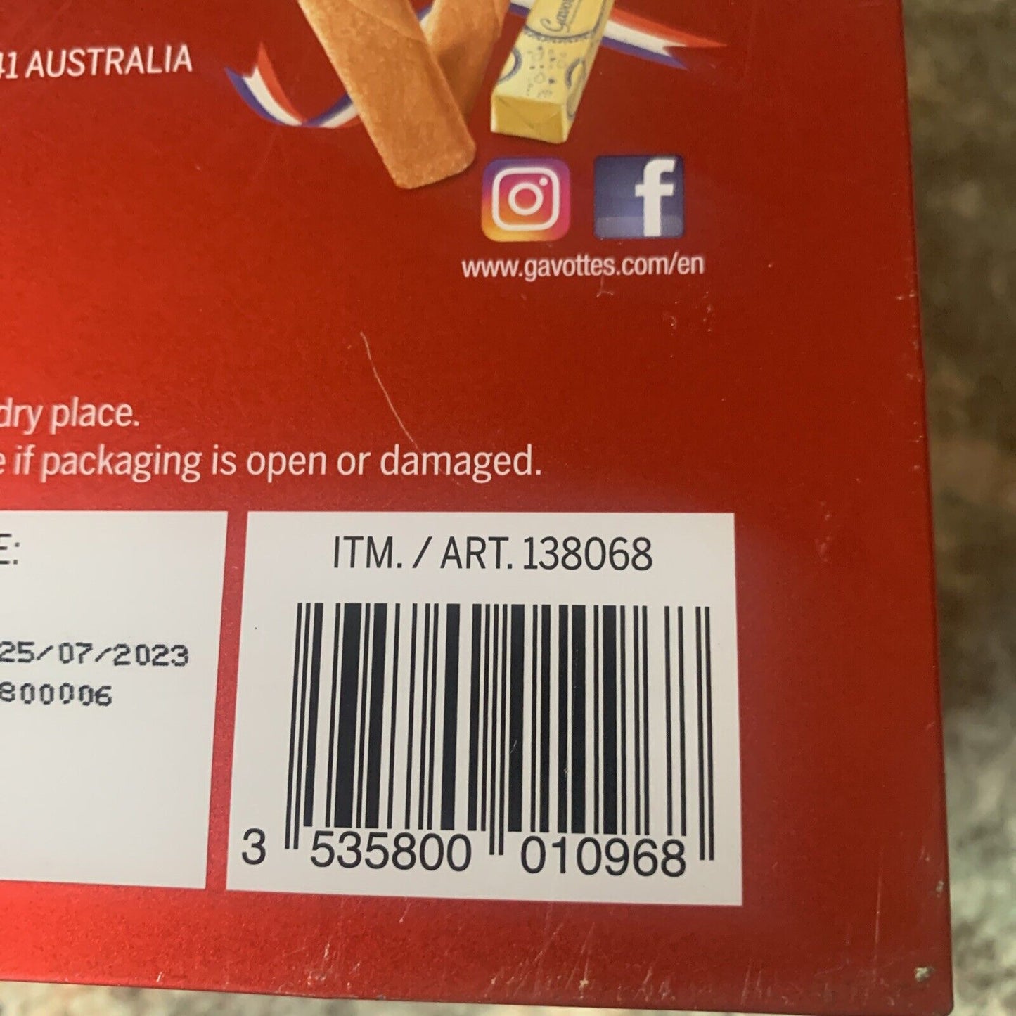 Metal Tin GAVOTTES Wind Up Music Box Red Metal French Crispy Crepes EMPTY