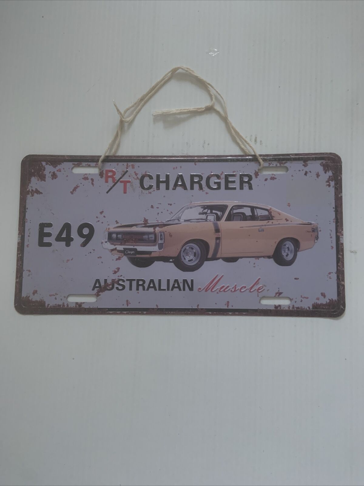 Metal Number Plate Retro Wall Sign Decor Bar Pub CHARGER E49 Australian Muscle