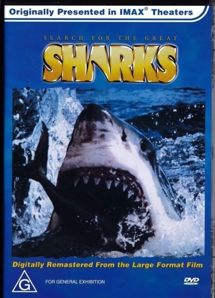 DVD IMax Film Search for the Great Sharks + Bonus feature Digitally Remastered
