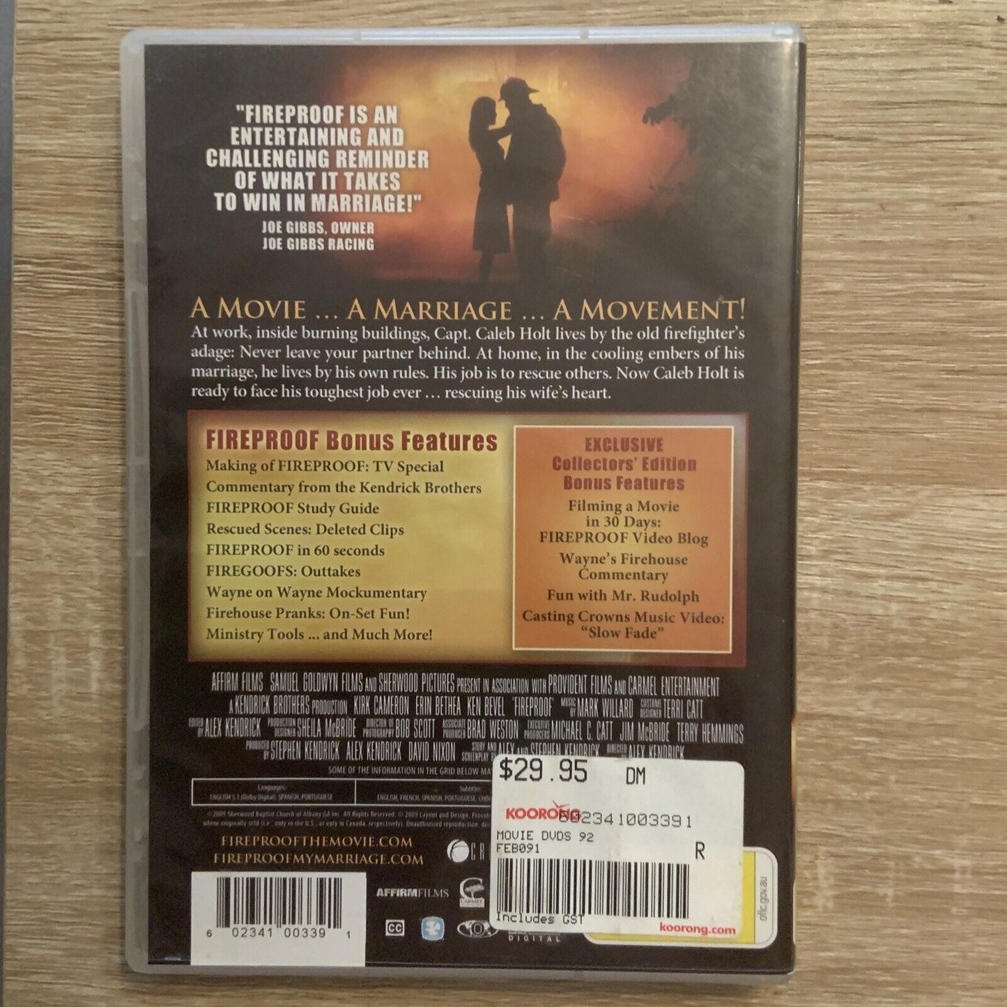 DVD FIREPROOF 2008 Kirk Cameron Erin Bethea Romance Drama Collectors Edition
