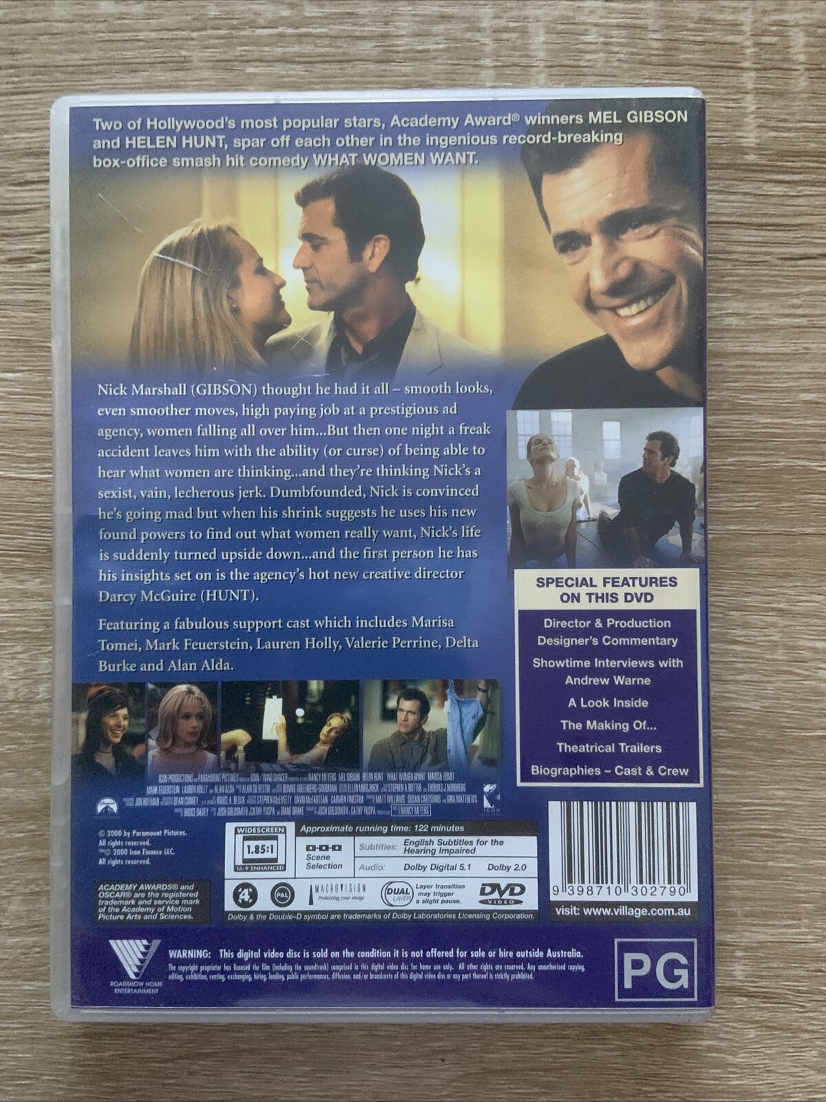 DVD WHAT WOMEN WANT Mel Gibson Helen Hunt R4 Metrosexual Romantic Comedy