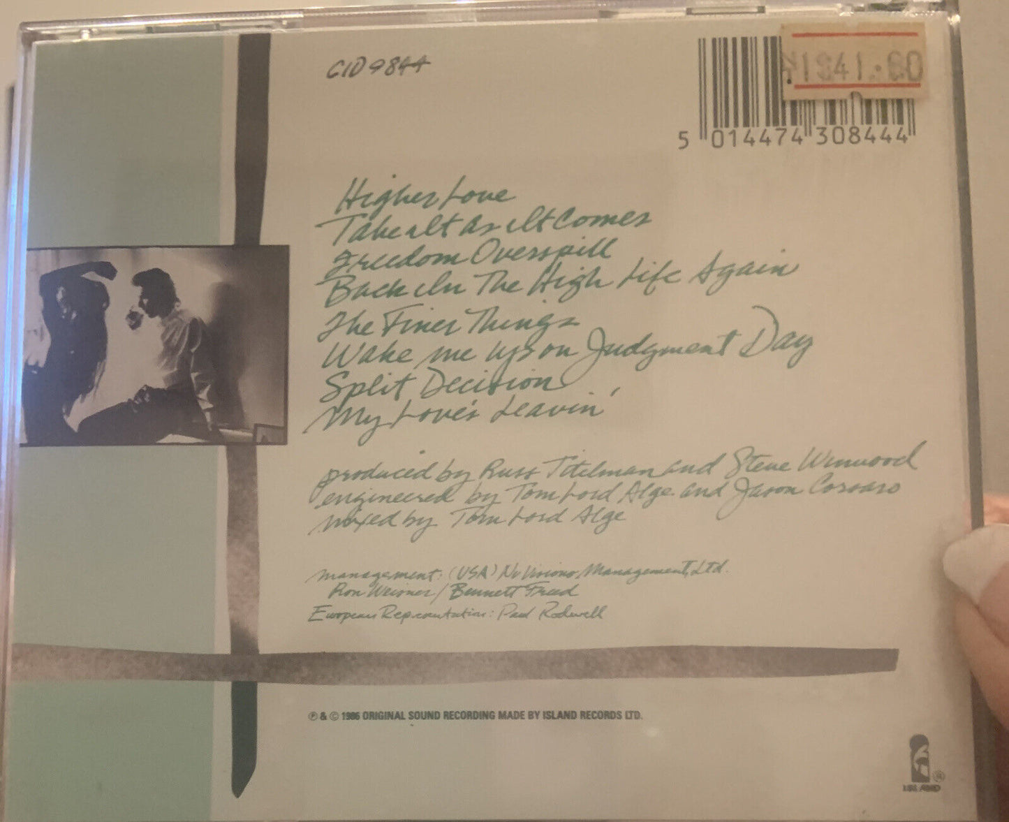 CD Steve Winwood Back In The High Life Audio IMPORT 1996 Original Recording