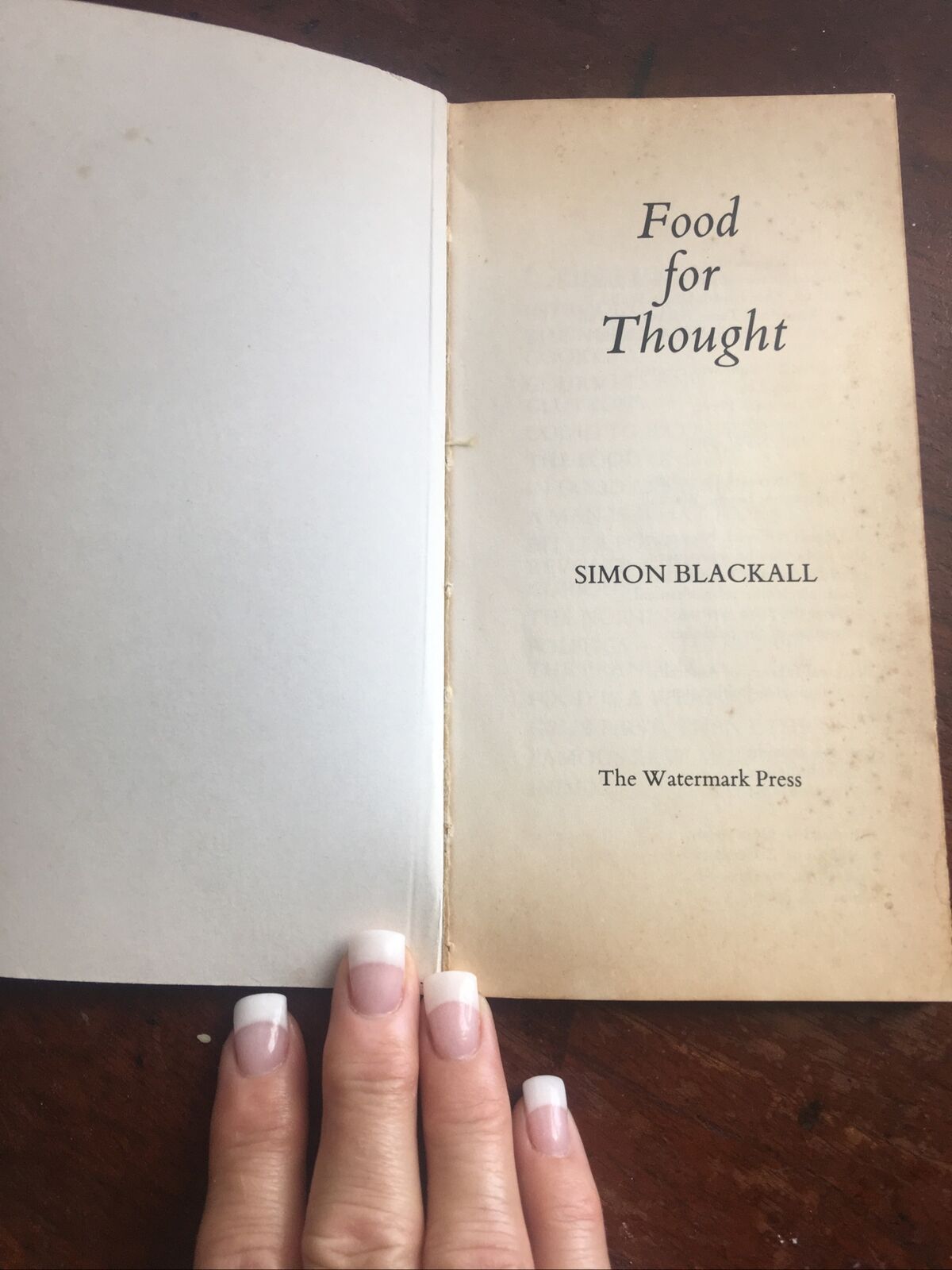 PB Book Food for Thought Tell Me What You Eat.... By Simon Blackall Sepia