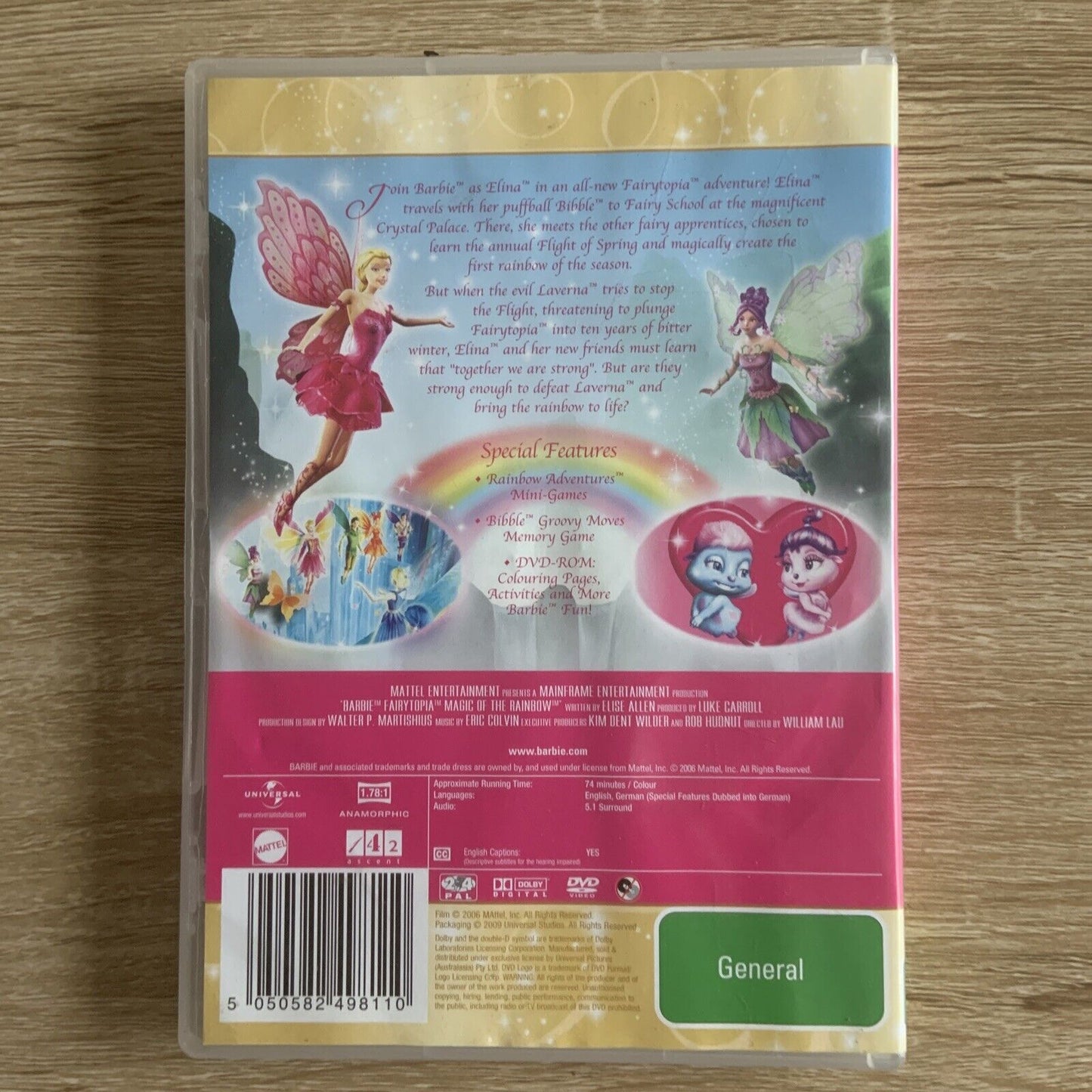 DVD Barbie Magic Of The Rainbow FEATURE LENGTH MOVIE Crystal Palace R4