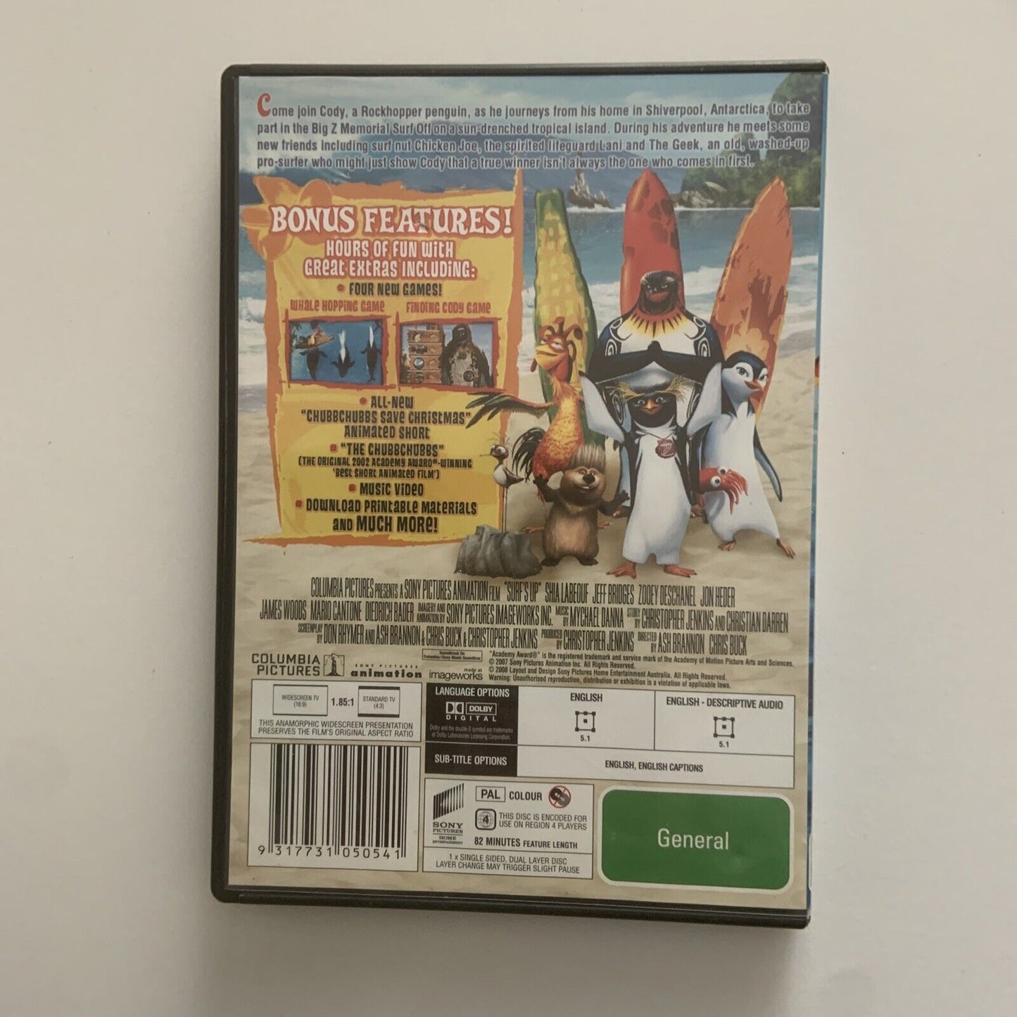 DVD Surf's Up 2007 Surfs Up Animated Movie Penguins Family Movie