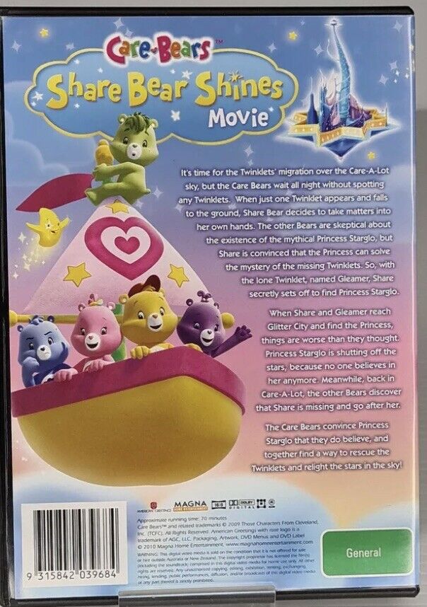 DVD Care Bears - Share Bear Shines Movie - Animated