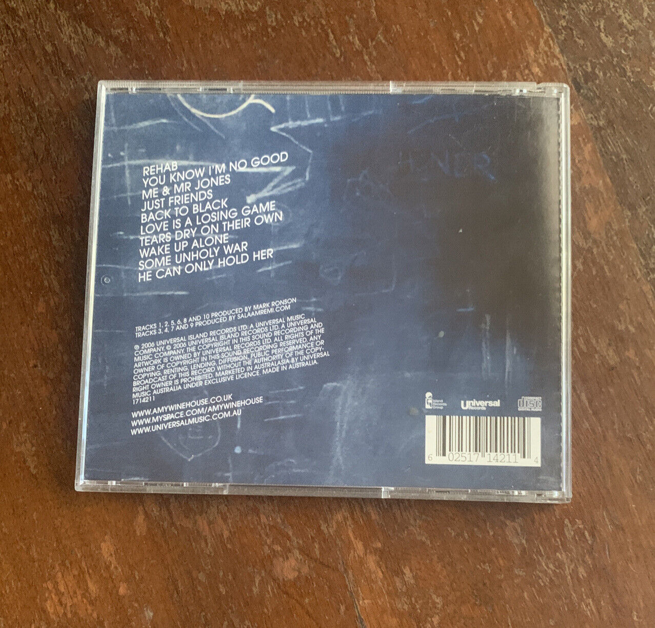 CD Amy Winehouse Back to Black Music Album Hype Sticker 2006 Australian Release