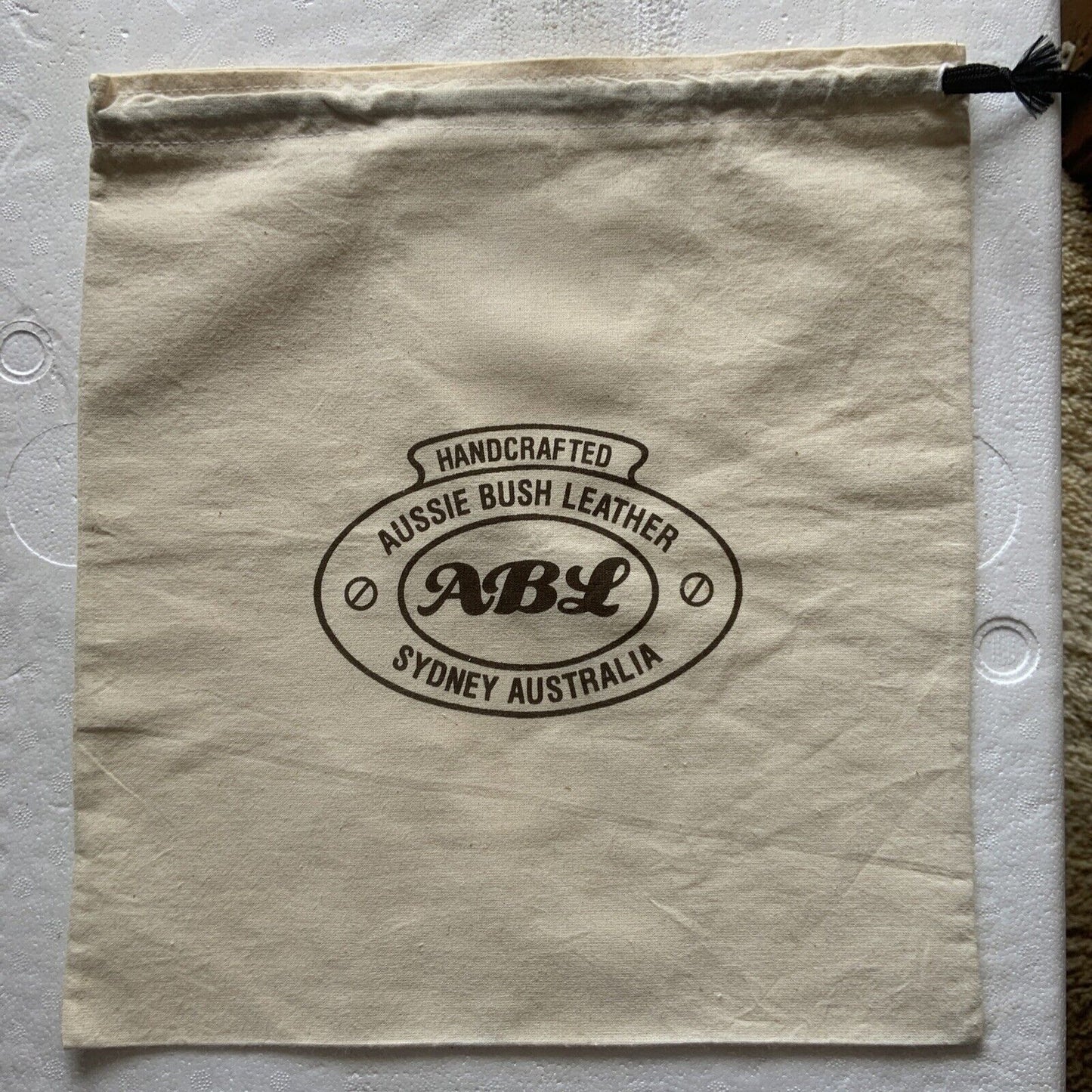 ABL Aussie Bush Leather Fabric DustBag Dustcover Shoes Bag Drawstring 30.5x33cm