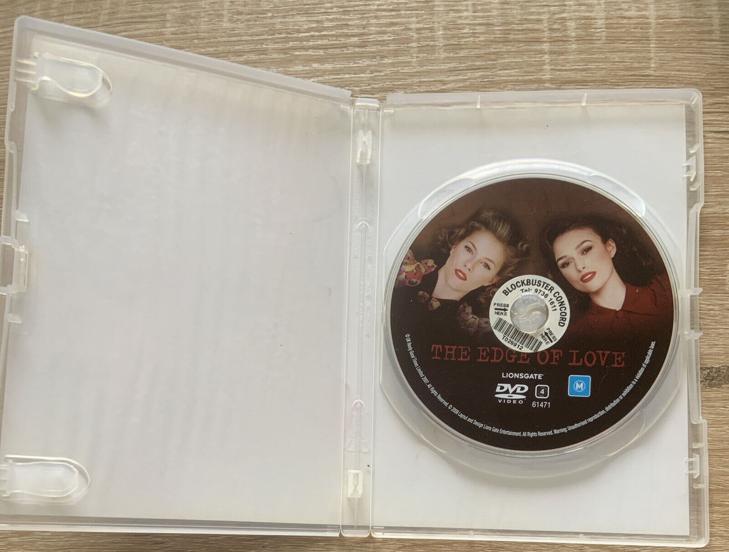 DVD THE EDGE OF LOVE Romance Keira Knightley Sienna Miller Cillian Murphy