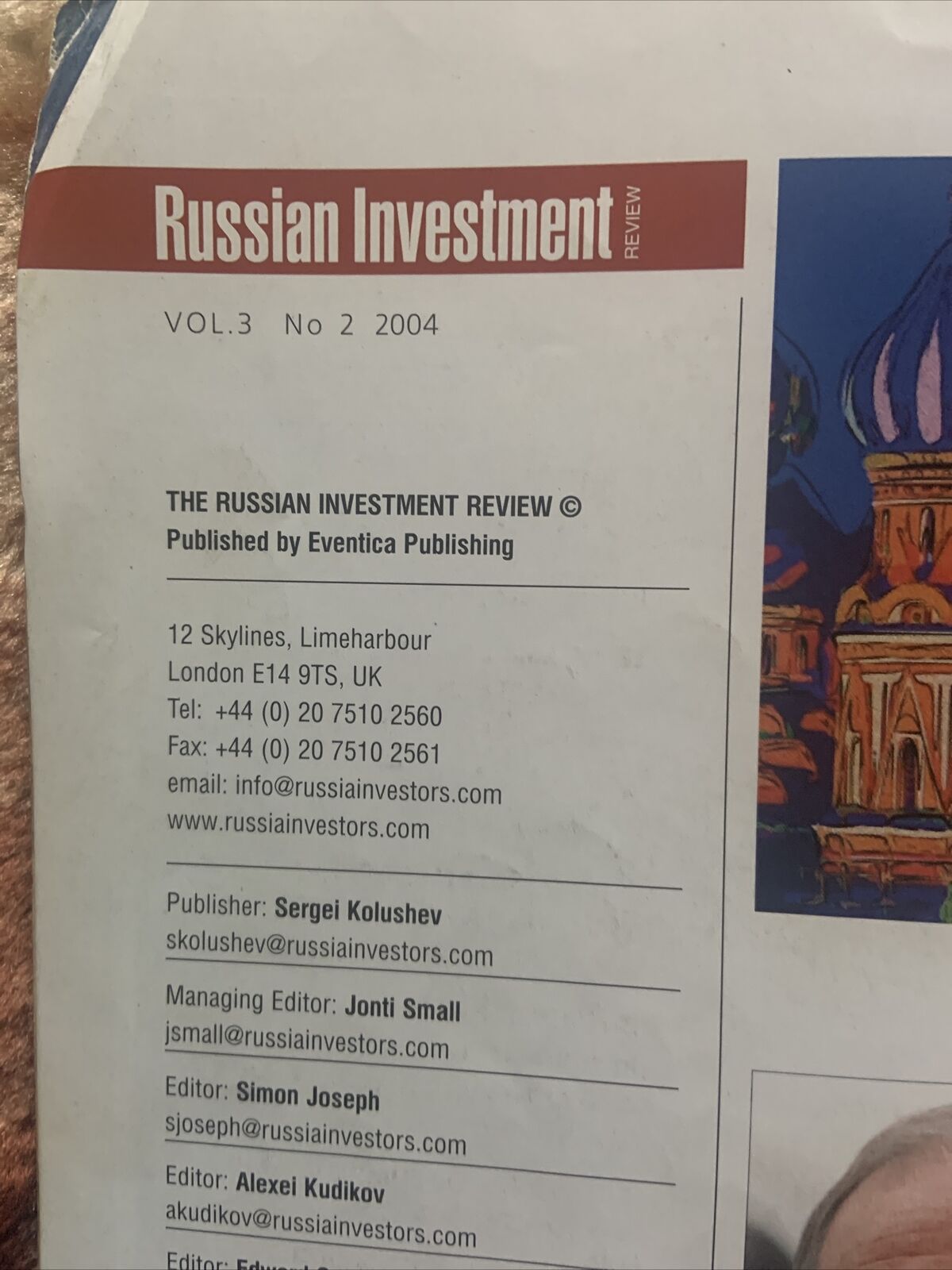 Magazine Russian Investment Review Summer Issue Vol3 No 2 2004 LG PB Publication