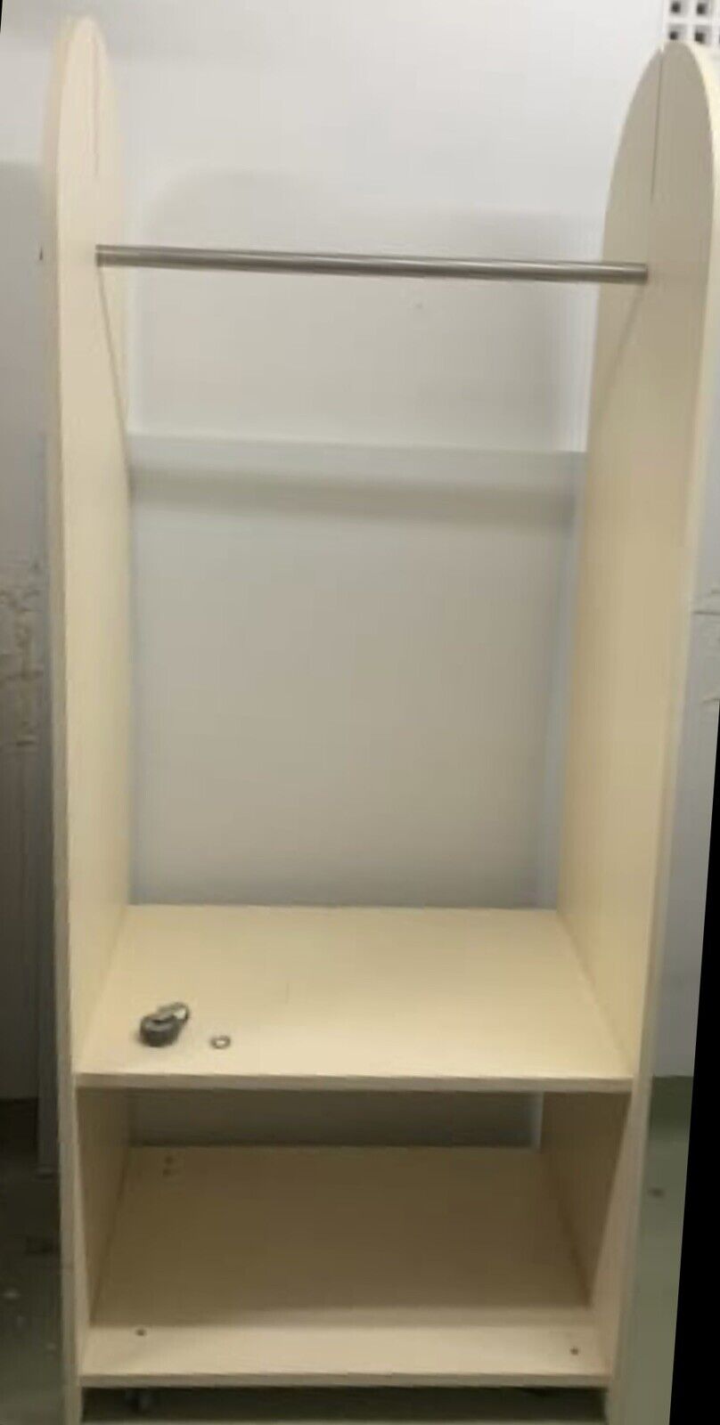 Clothes Rail Rack Shop Display Melamine Garment Stand Open Wardrobe Castors