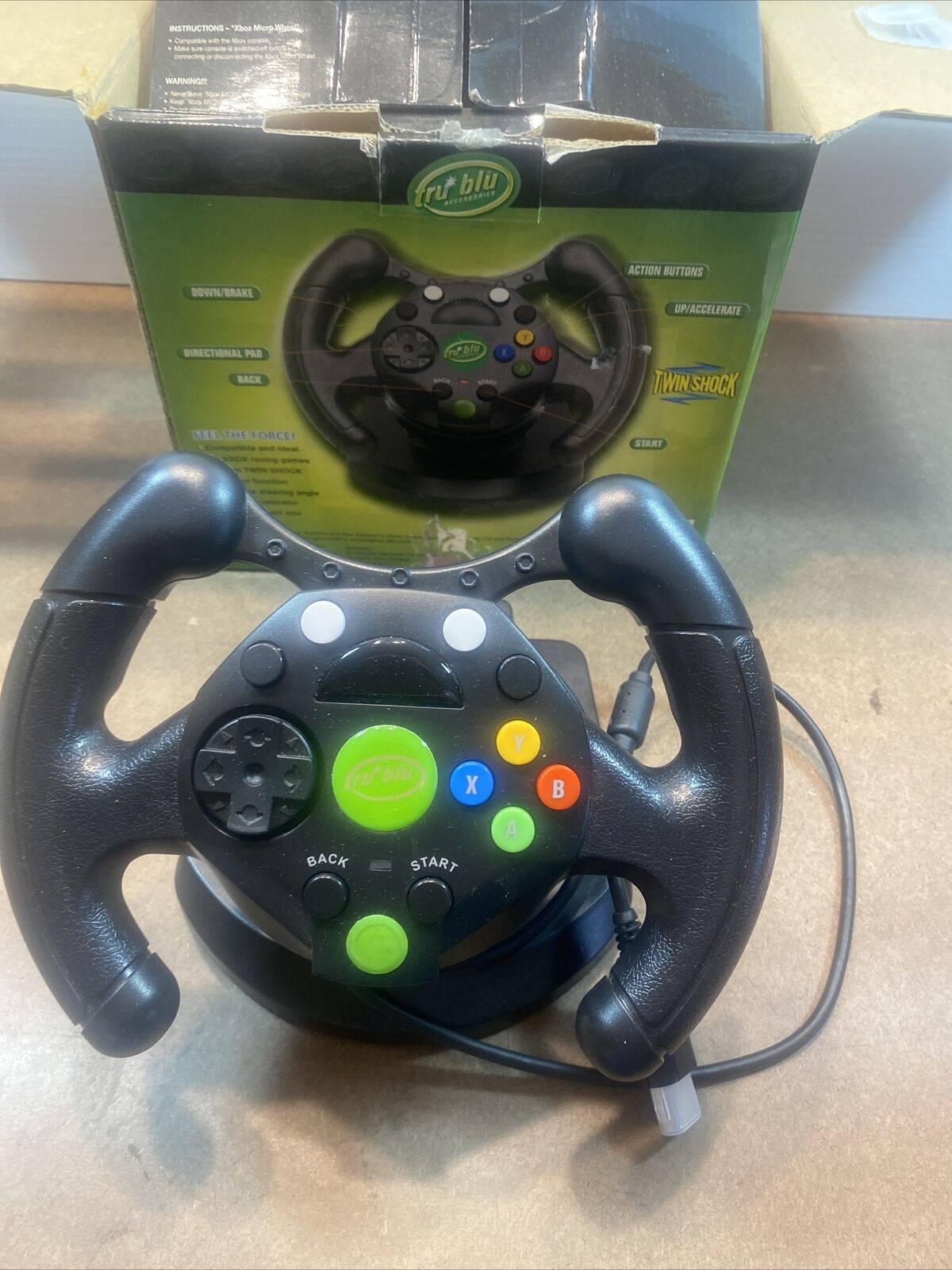XBOX 2003 MICRO RACING WHEEL TRU BLU Microsoft Accessory