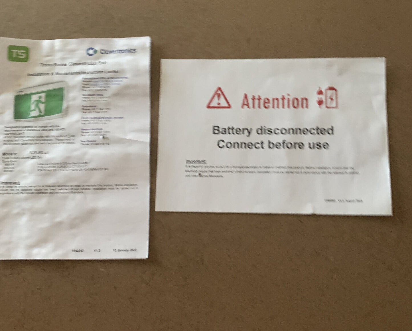 2 CLEVERTRONICS Replacement Dropin Legend Insert CLEVERFIT Exit Sign Directional