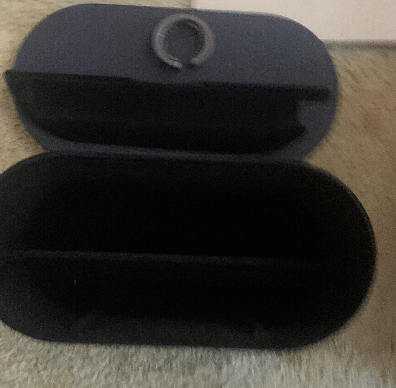 DYSON Hair Dryer BOX Navy Blue Vinyl Suede Velour Oval Storage Case REPLACEMENT