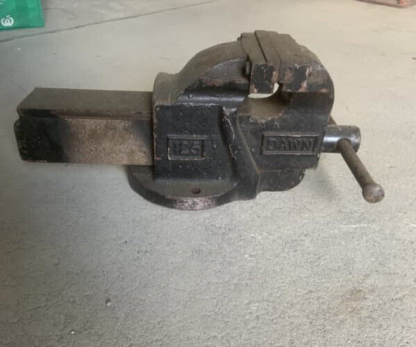 Vintage DAWN 125 Vice Industrial 45x19cm Workbench 25kg Australia PICKUP ONLY