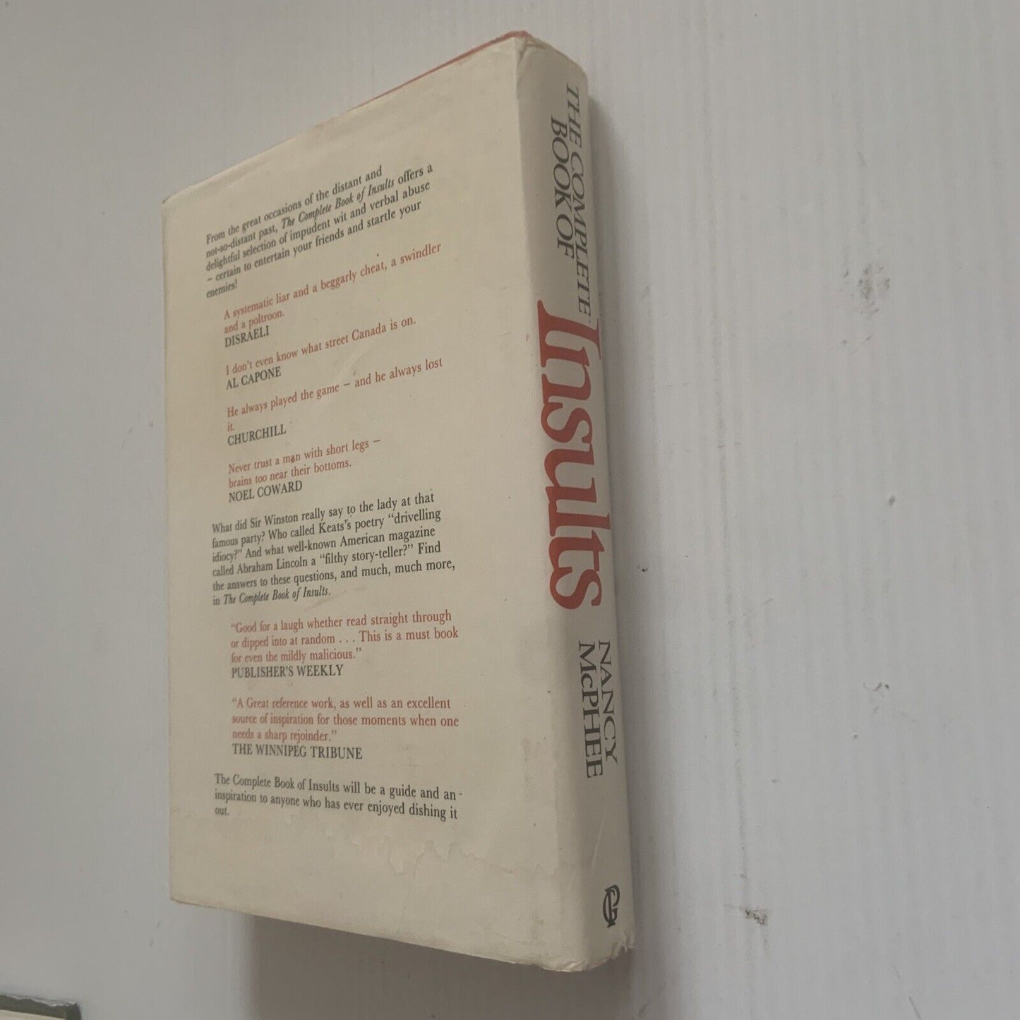 Complete Book of Insults Ancient & Modern Nancy McPhee Bumper Volume + 2nd Book