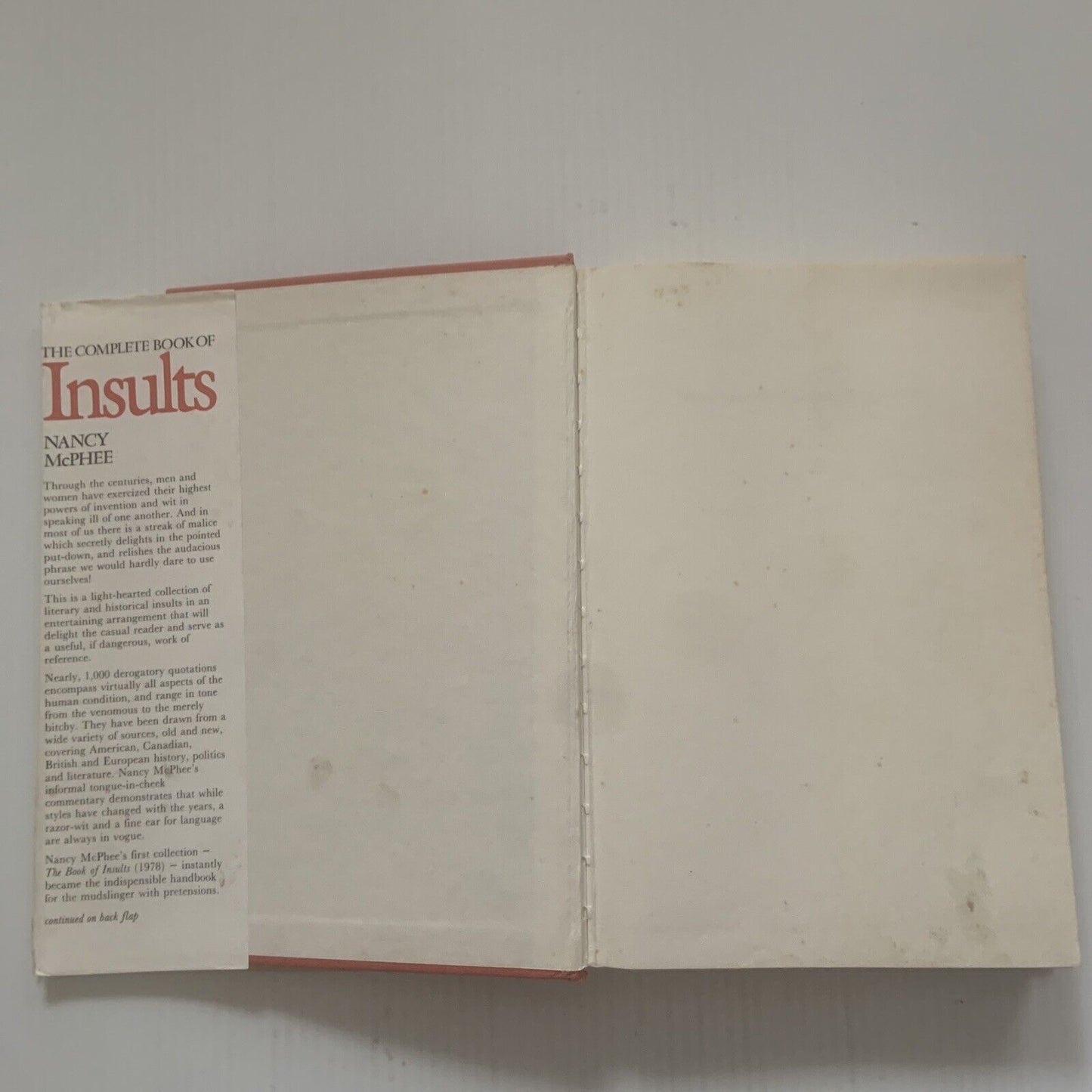 Complete Book of Insults Ancient & Modern Nancy McPhee Bumper Volume + 2nd Book