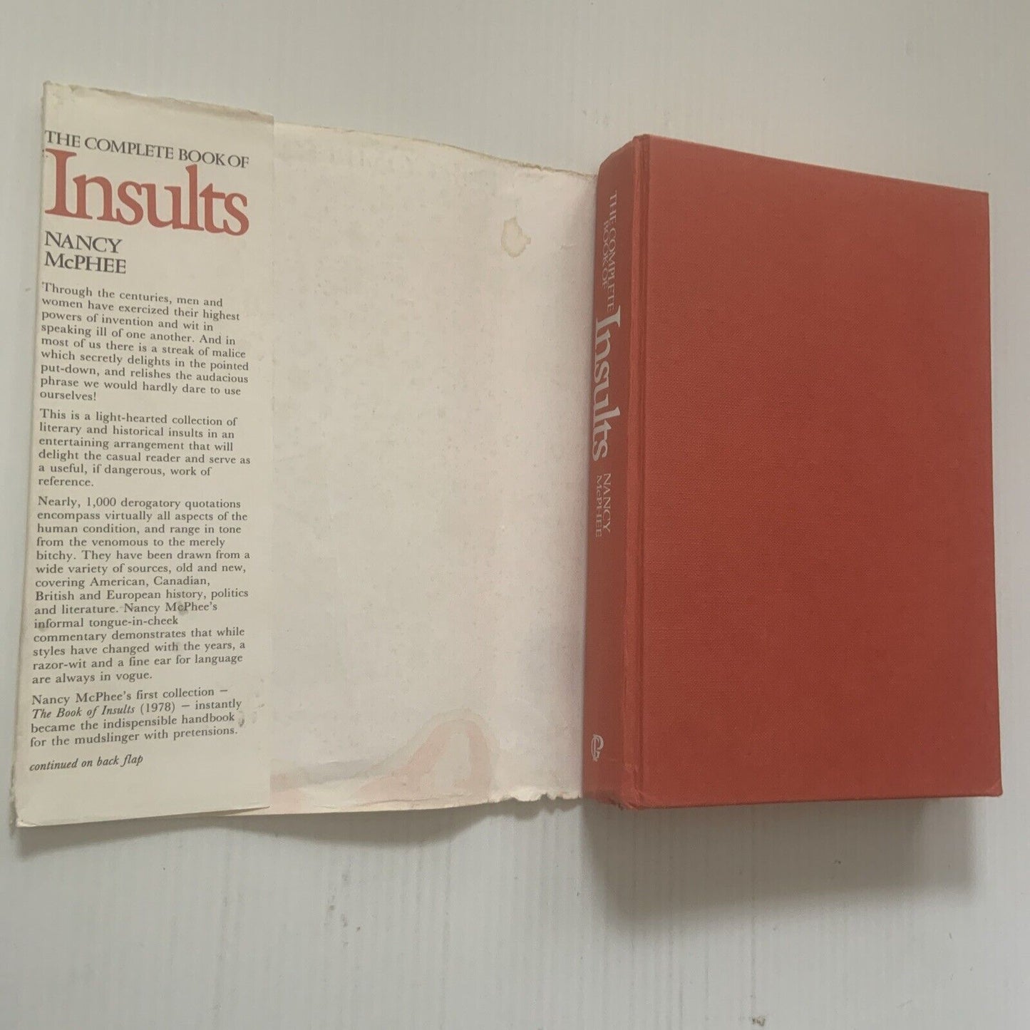 Complete Book of Insults Ancient & Modern Nancy McPhee Bumper Volume + 2nd Book