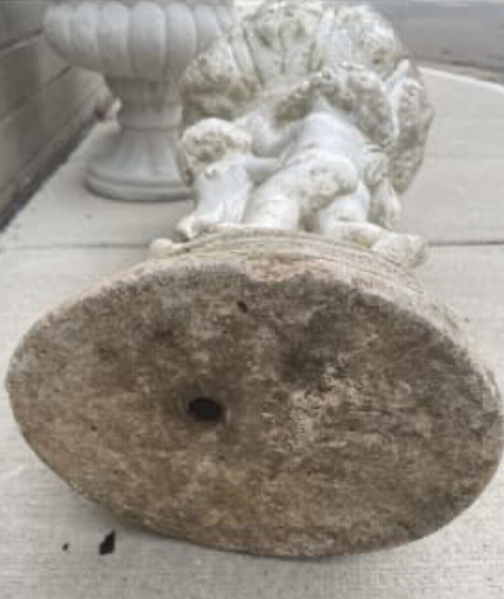 Vintage CONCRETE Fountain BIRD BATH Planter 3 Cupids Pedestal & Bowl AE161 80cm