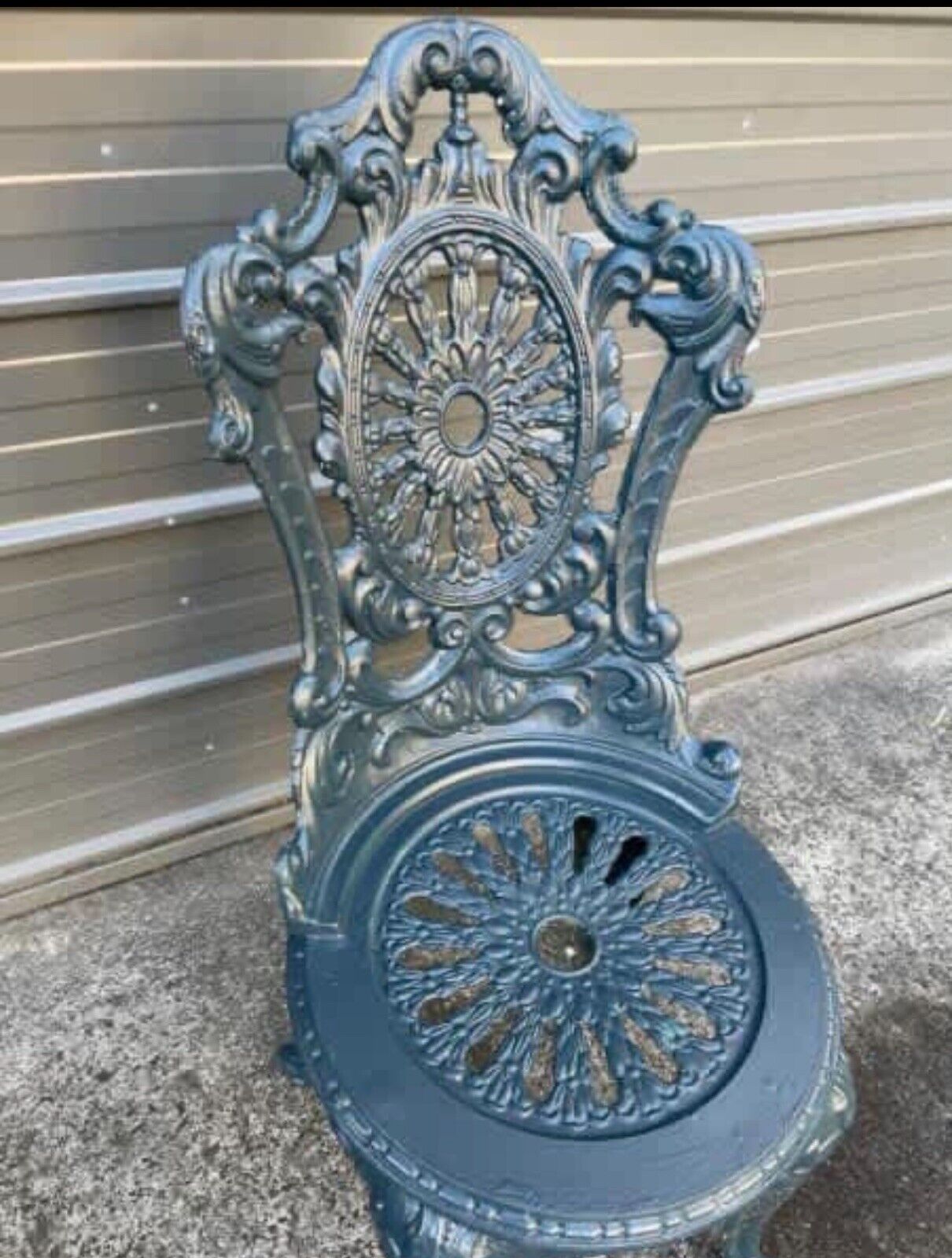 Patio Chair Outdoor Cast Aluminium Heritage Green Victorian Style Antique Repro