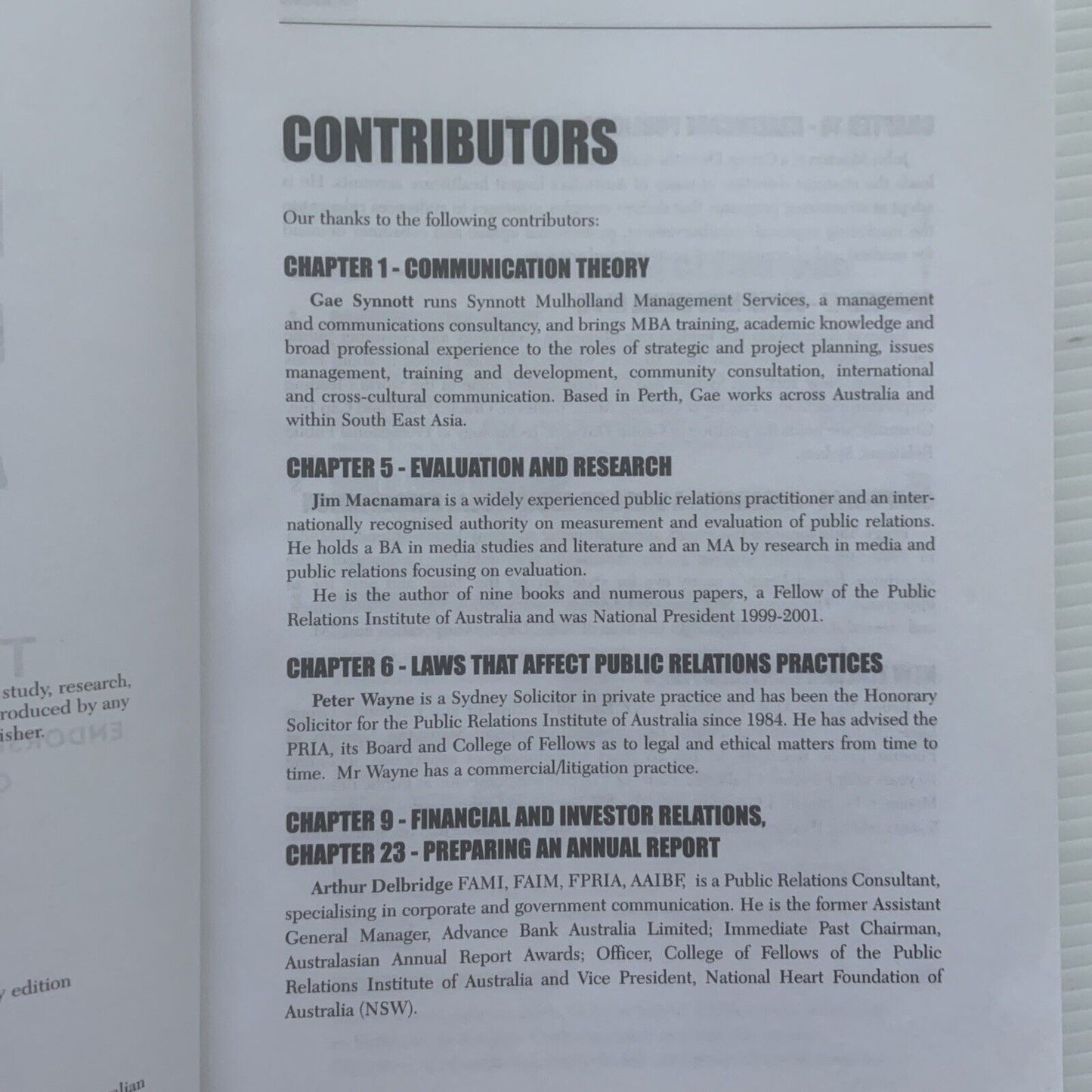 The New Australian & NZ PUBLIC RELATIONS MANUAL Tymson Lazar 21st Century 2002