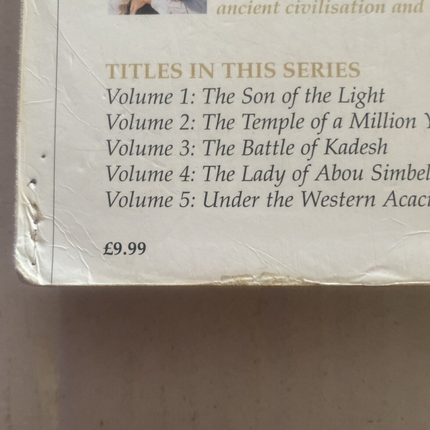 PB Book RAMSES Vol 1 1The Son of the Light 1997 By Christian Jacq Large Novel