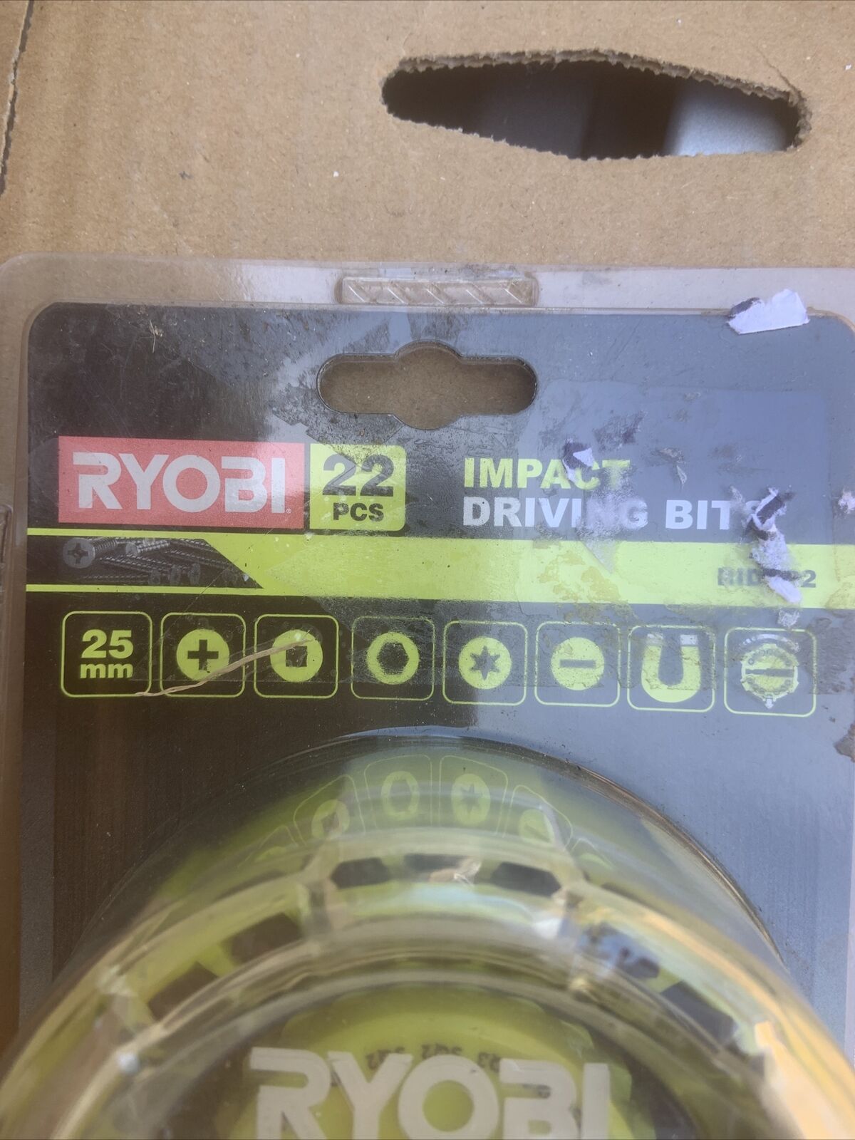 New RYOBI Impact Driving Bits Set 22 Piece Round Plastic Magnetic Storage Case