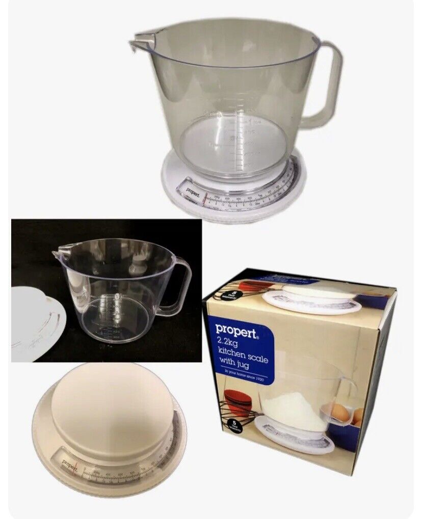 PROPERT Kitchen Scale SS2.2 kg / 5lb With Clear Measuring Jug 1.5 Lt in Box NEW