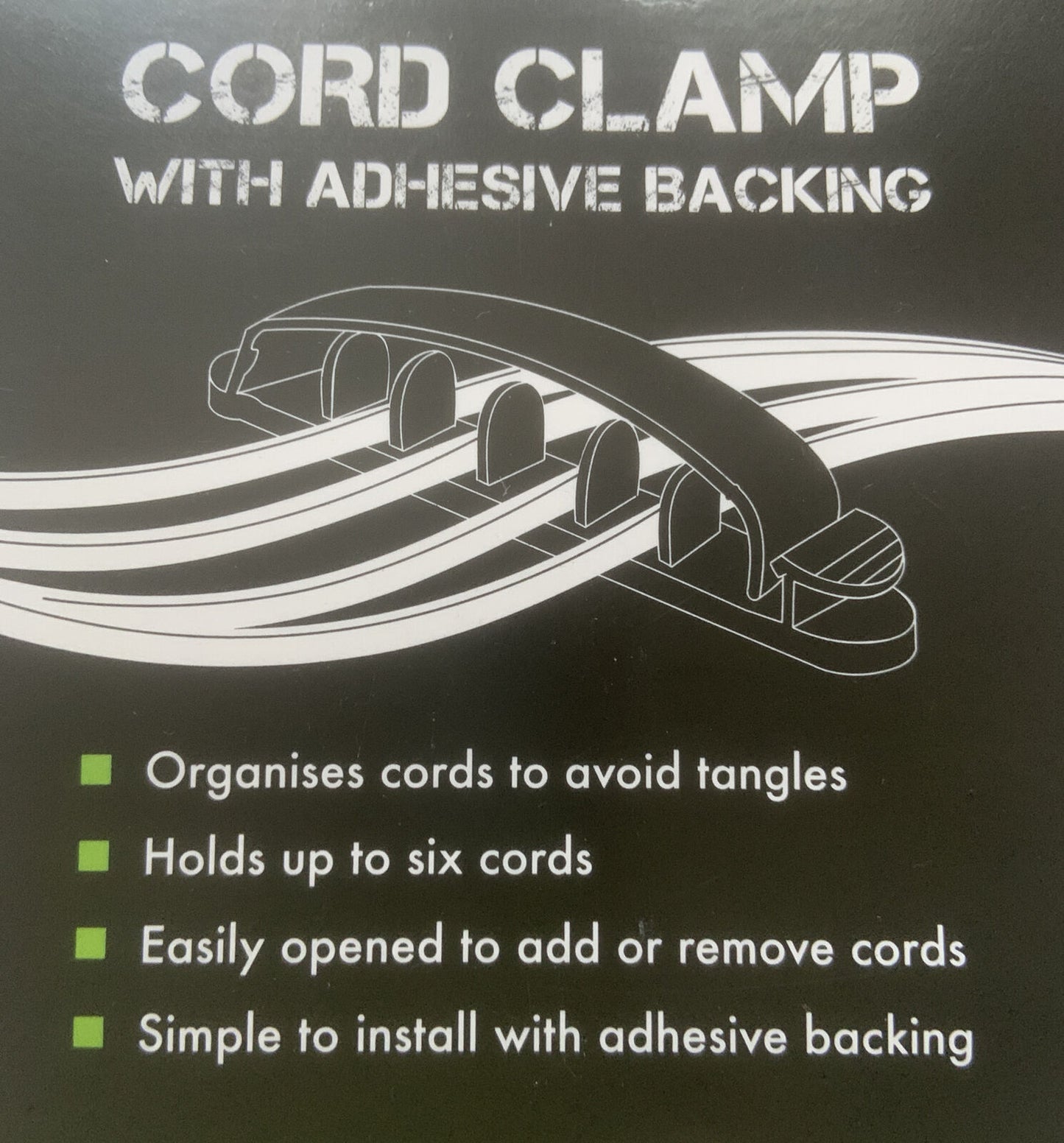 3 Pack COBRA Large CORD CLAMP Holds Up To Six Cords Electrical Adhesive Back