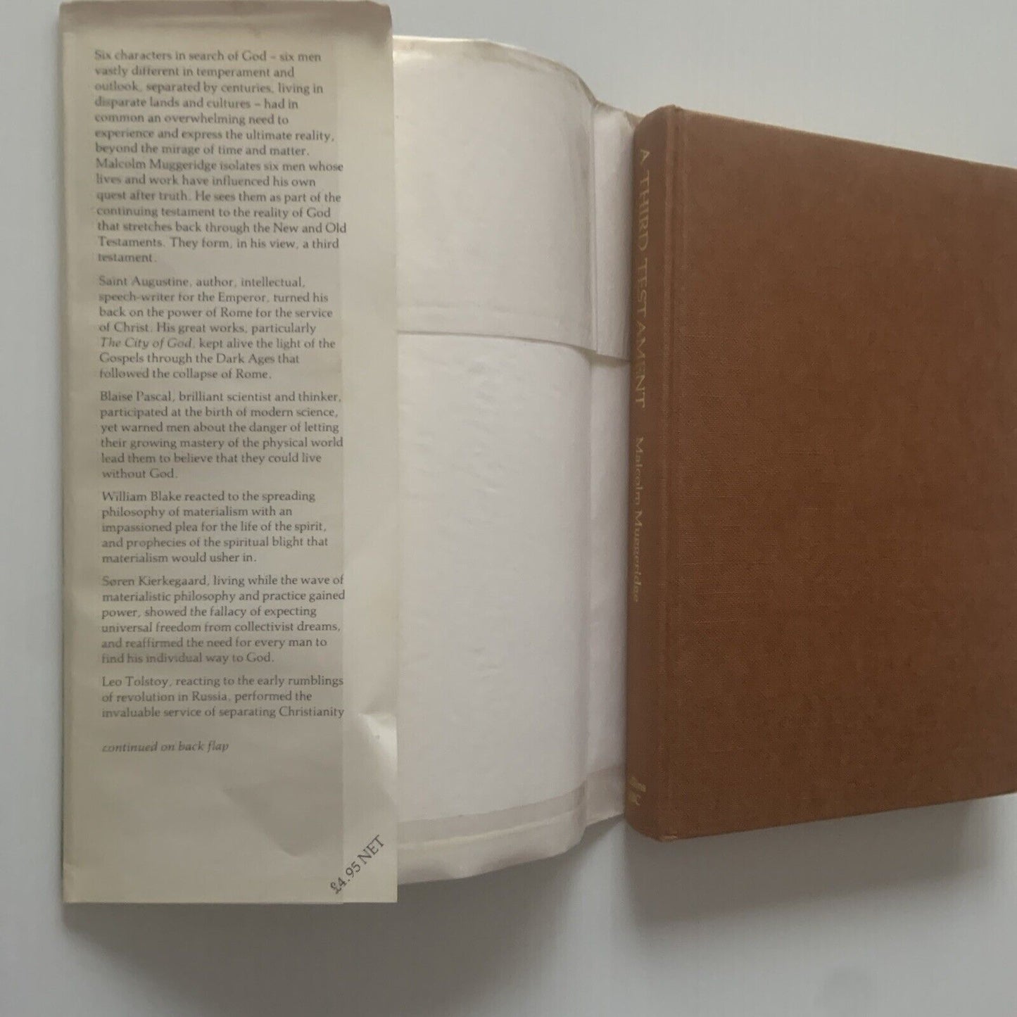 HC Book A Third Testament A Modern Pilgrim Explore Malcolm Muggeridge DJ 1977