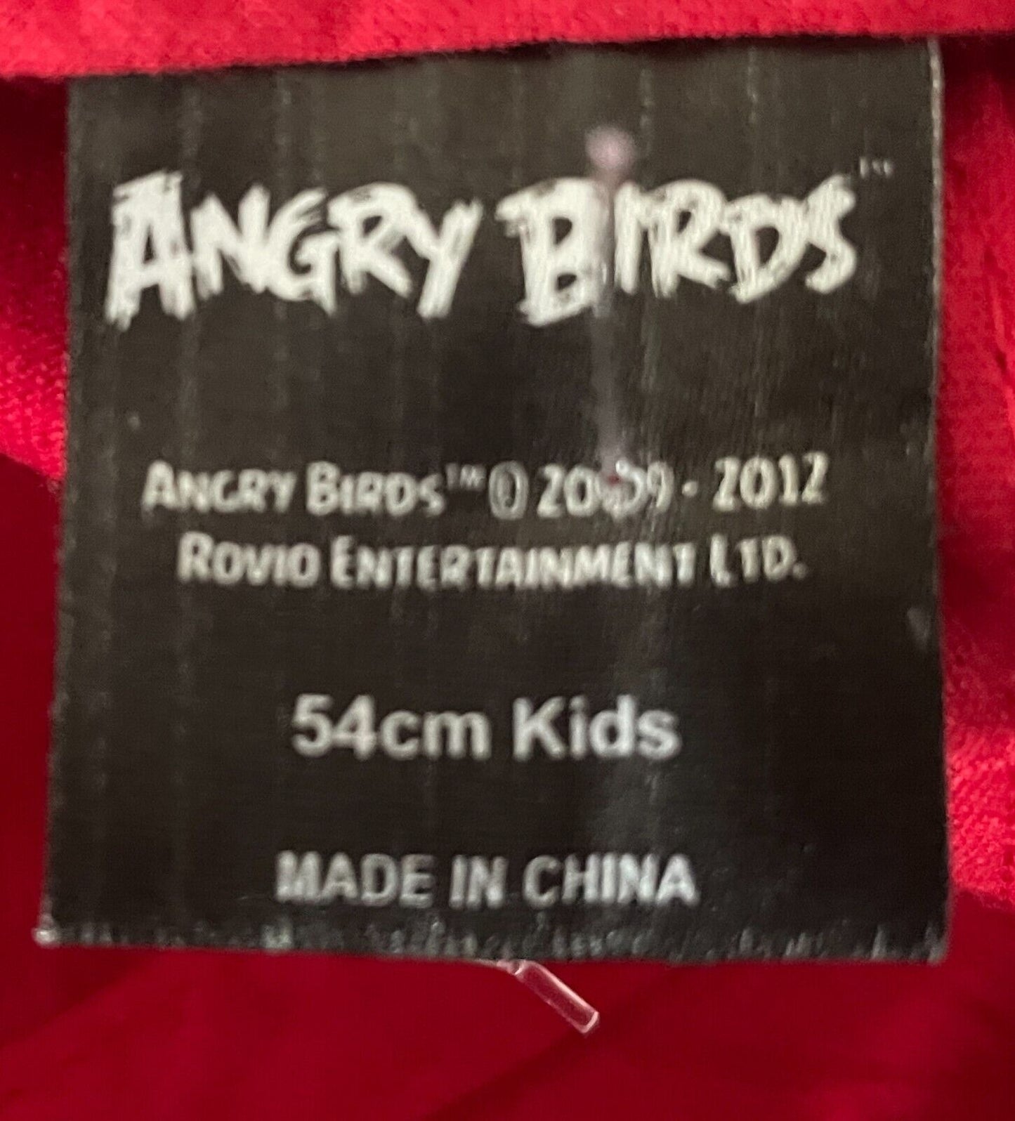 Unisex Baseball Cap Kids ANGRY BIRDS 2012 Red Adjustable Size 54cm Kids