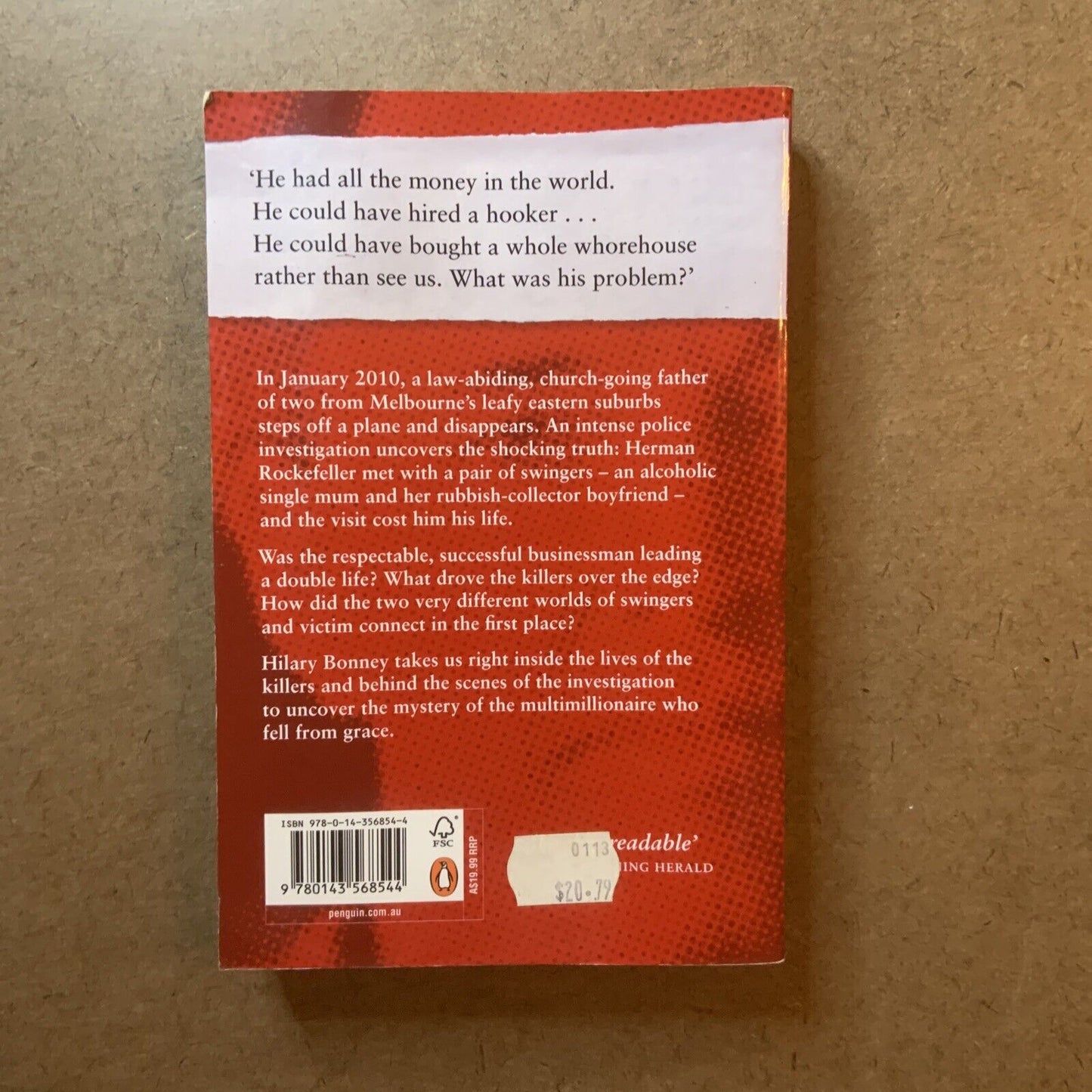 PB Book The Double Life Of Herman Rockefeller Hilary Brown True Crime 2012 Bio