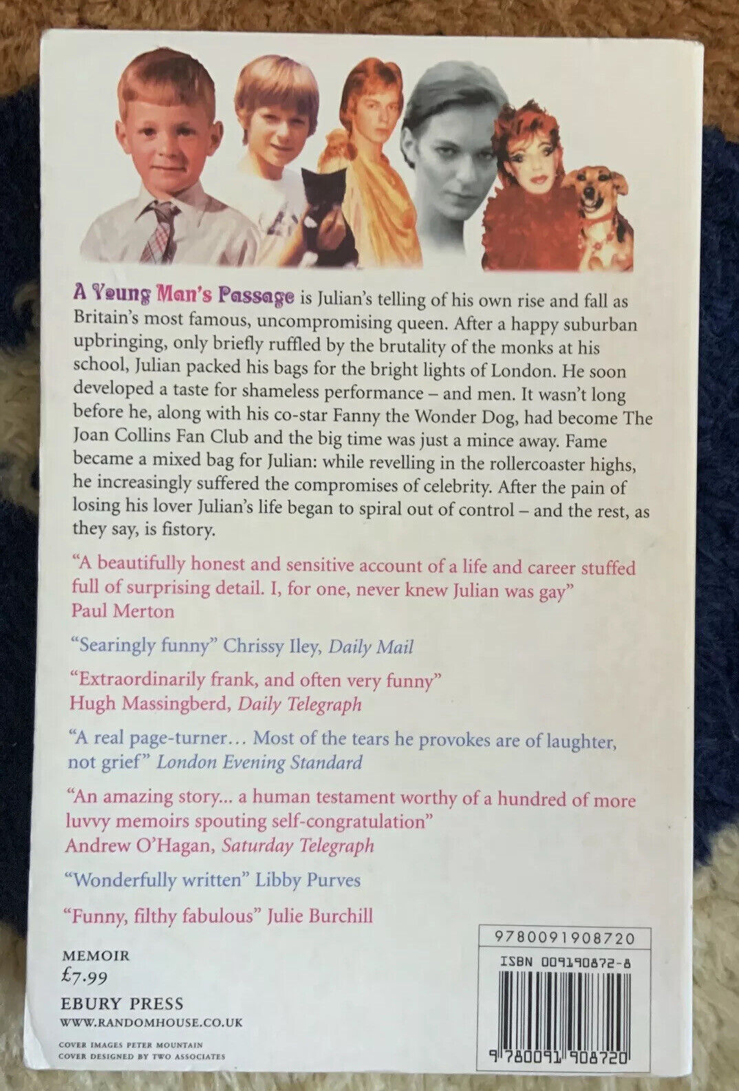 PB Book A YOUNG MANS PASSAGE by Julian Clary 2006 Memoir True Story 312 Pages