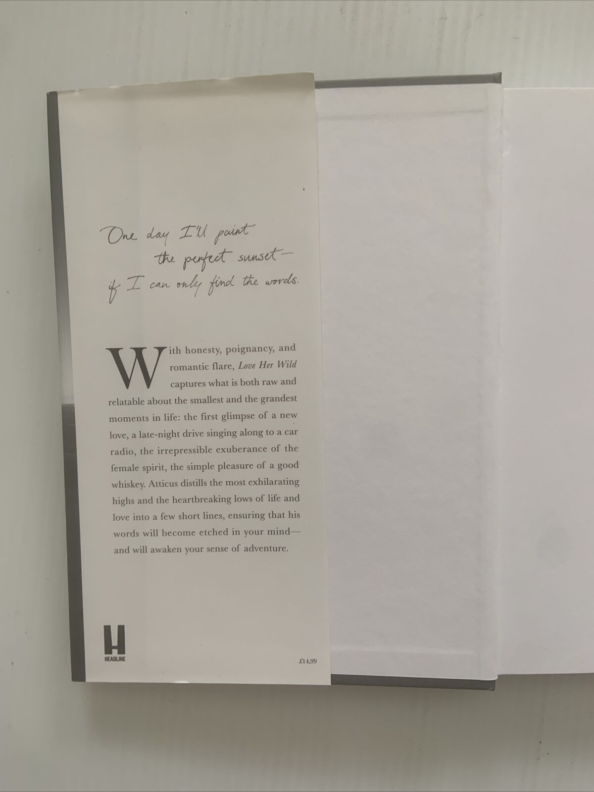HC Book LOVE HER WILD ATTICUS POEMS w DJ Great Gift NEW