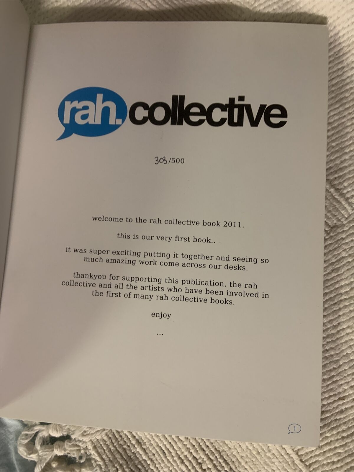 Rah Collective Book Limited Ist Edition 2011 146 & 303/500 INVURT Lg PB Rare