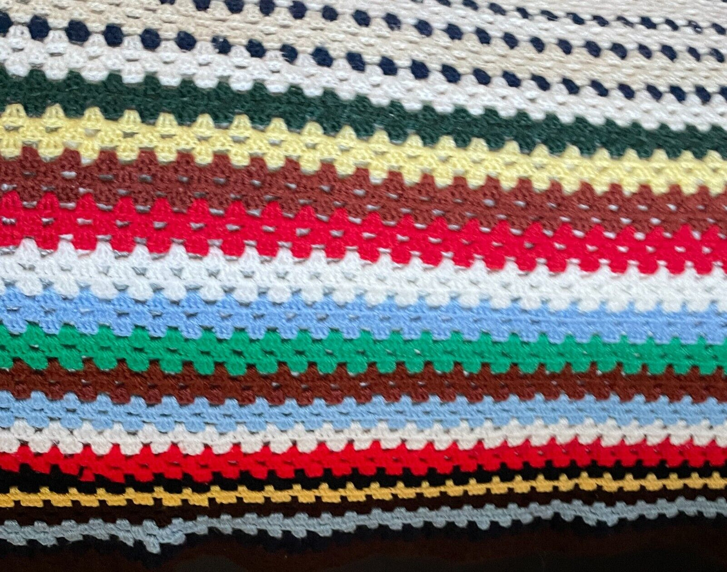 KB Throw Granny Crochet Knit Blanket Colourful Handmade Afghan Throw Bedspread