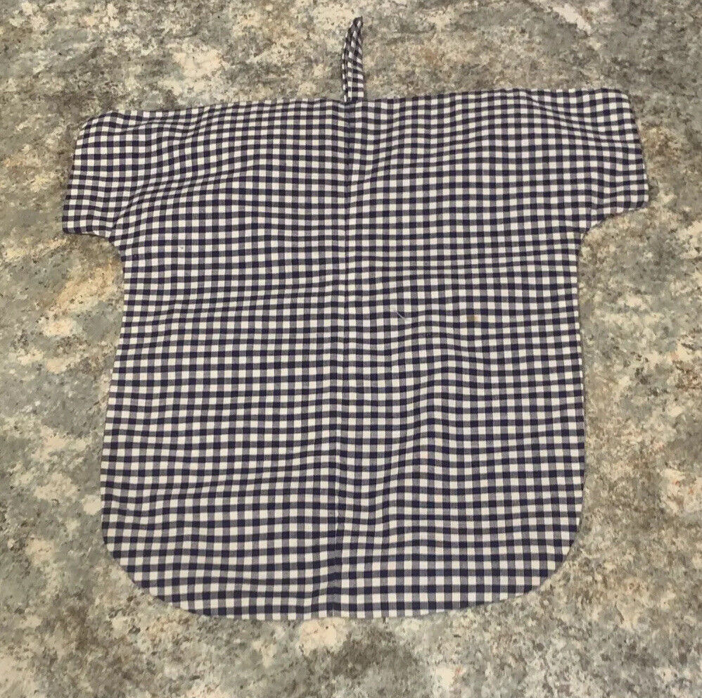 PEG BAG Clothes Pegs on HANGER Undies Stockings Navy White Gingham Handmade NEW