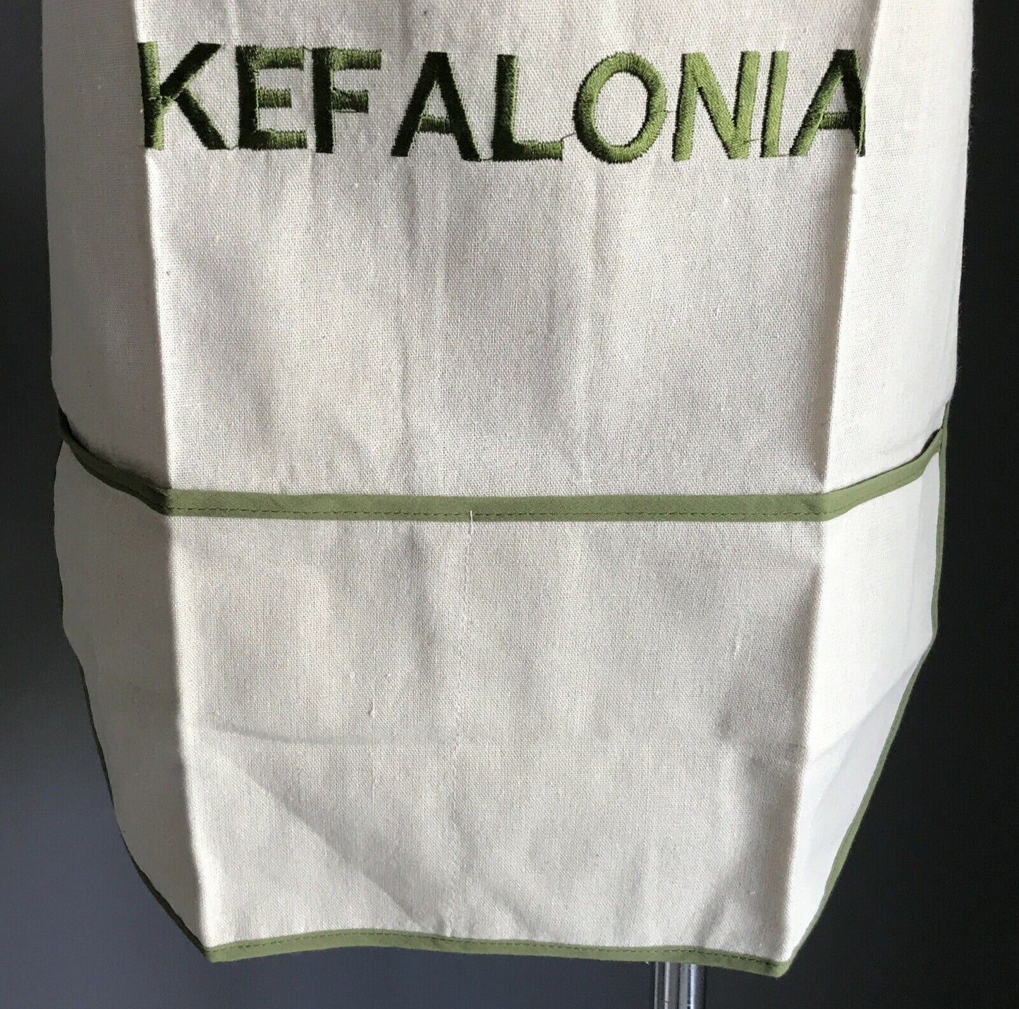 KEFALONIA Kitchen Apron Bib Greek Cotton Beige Khaki Black Olives NEW
