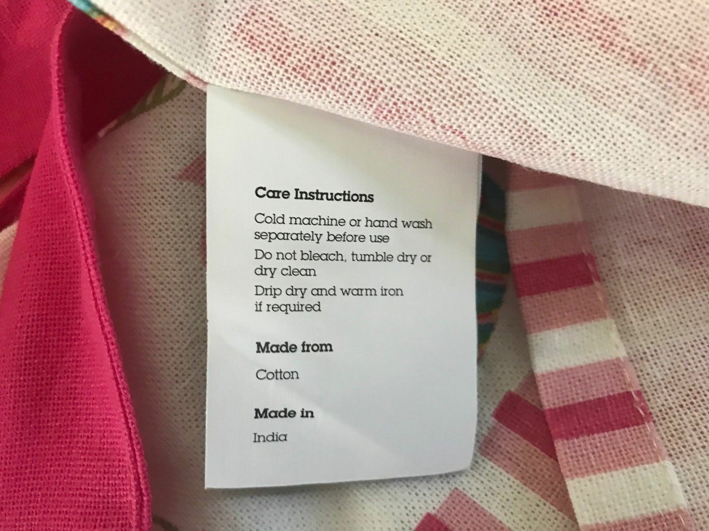 Full Bib Apron PROPERT Pink Colourful Cupcake Print Cotton Size 8 12 Like New