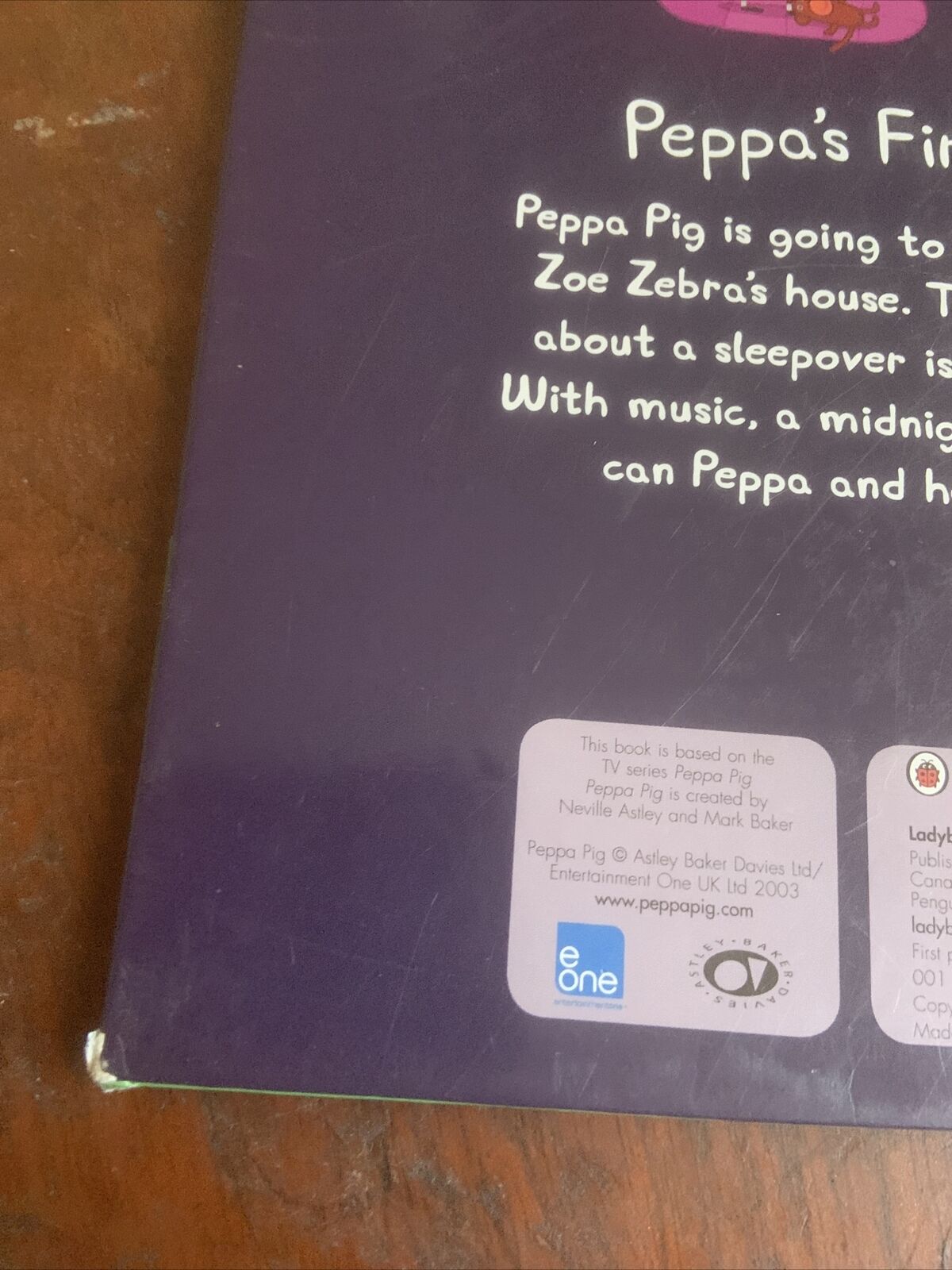Peppa Pig Peppa's First Sleepover HC Book 2013 Children’s TV Series Animation
