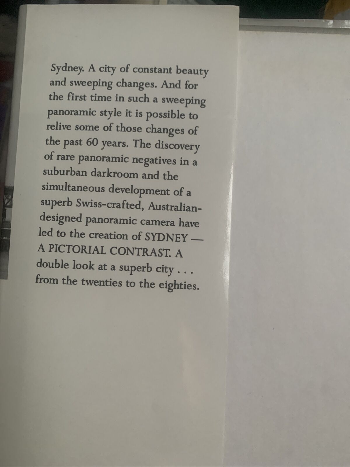 Sydney A Pictorial Contrast 60 years of change in Sydney Panoramic Photos 1986