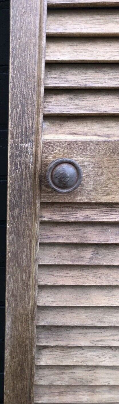 1 x Rustic Timber Louvre Door 2005 x 608 mm Metal Hooks Louvres