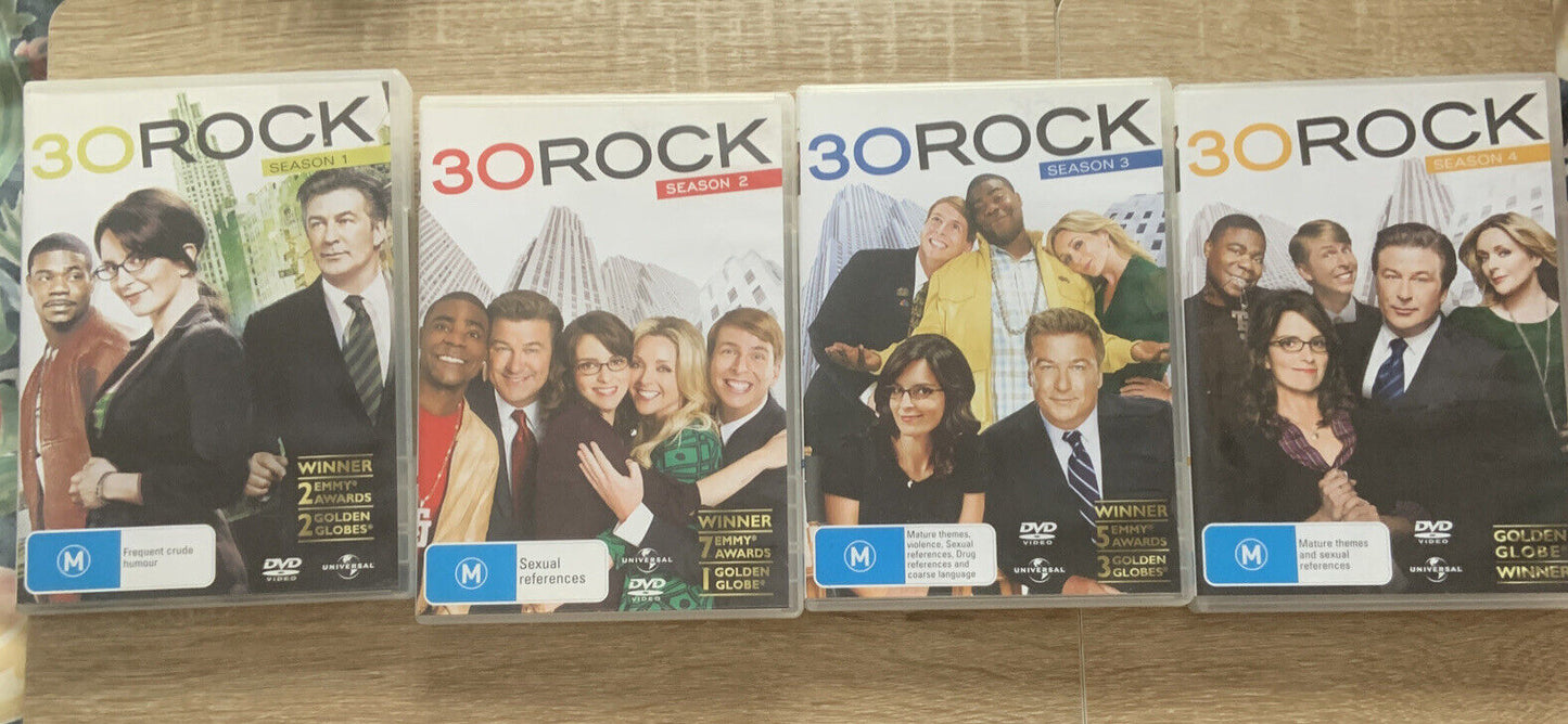4 DVD Set Bundle 30 ROCK SEASON 1 2 3 4 DVD 12 DISCS Plus BONUS FEATURES